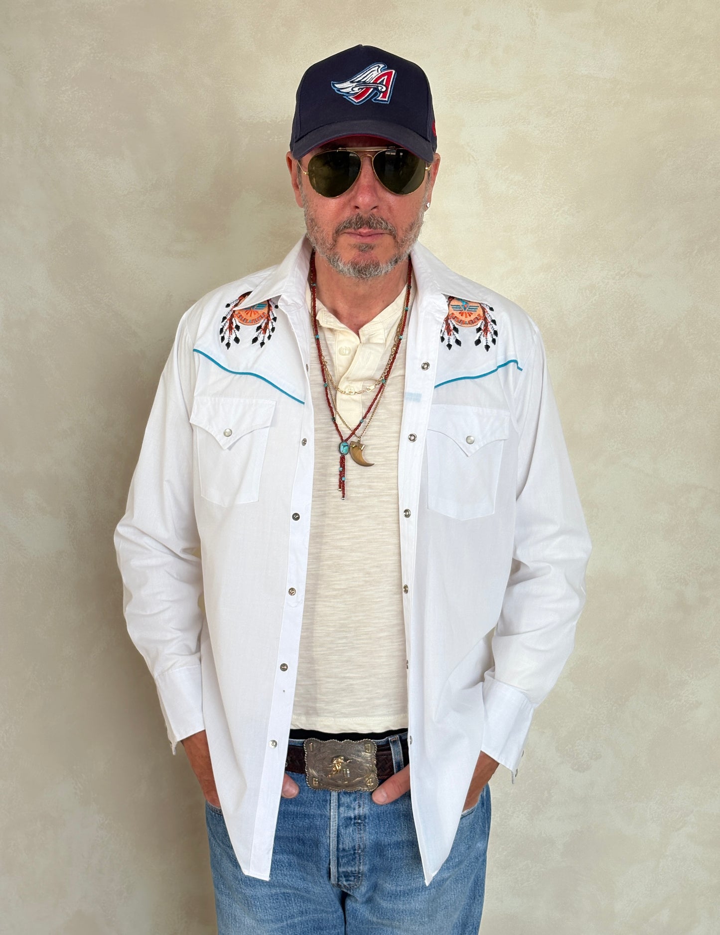 Size M. Authentic Vintage 80’s embroidered Western Shirt - USA Vintage Bcn
