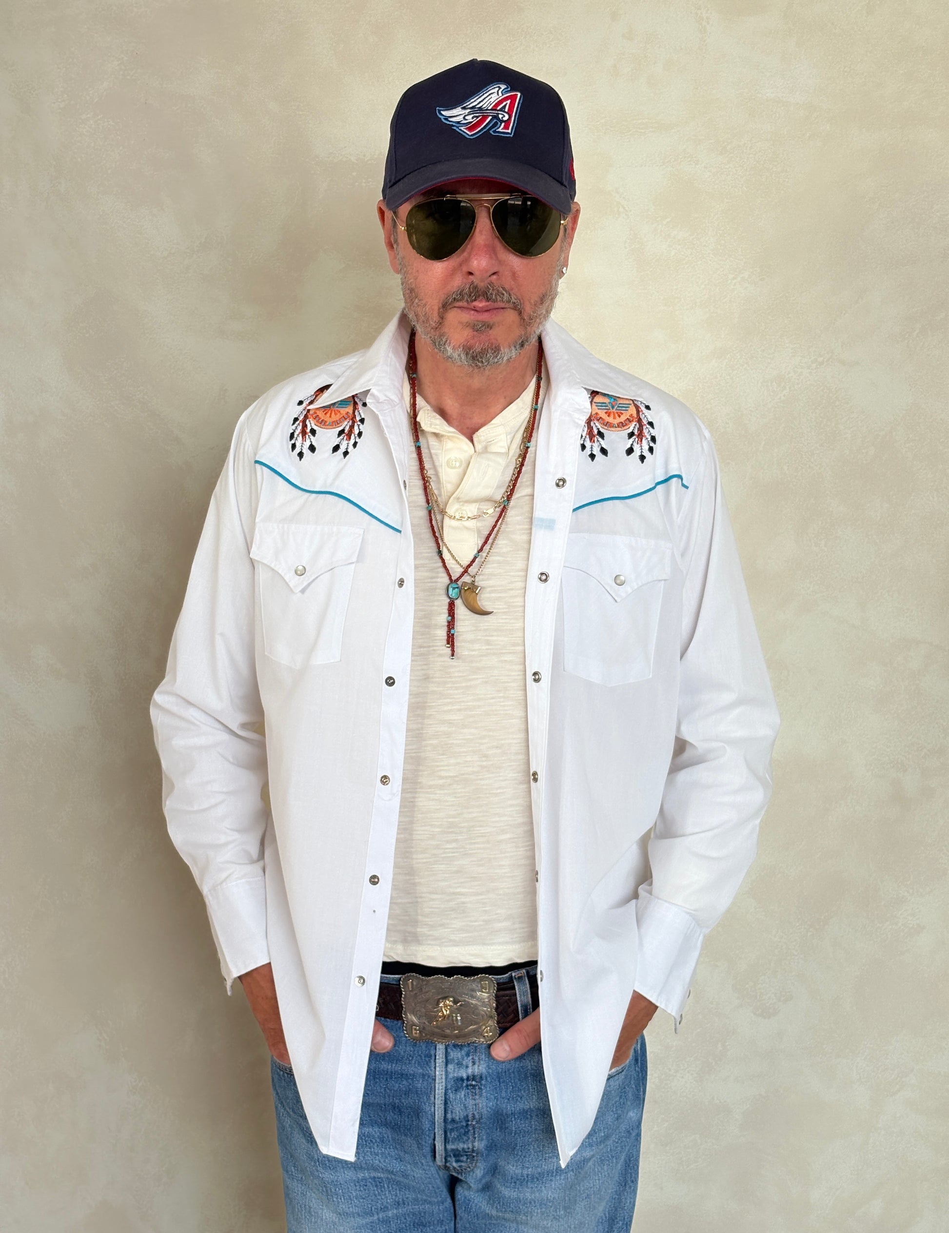 Size M. Authentic Vintage 80’s embroidered Western Shirt - USA Vintage Bcn