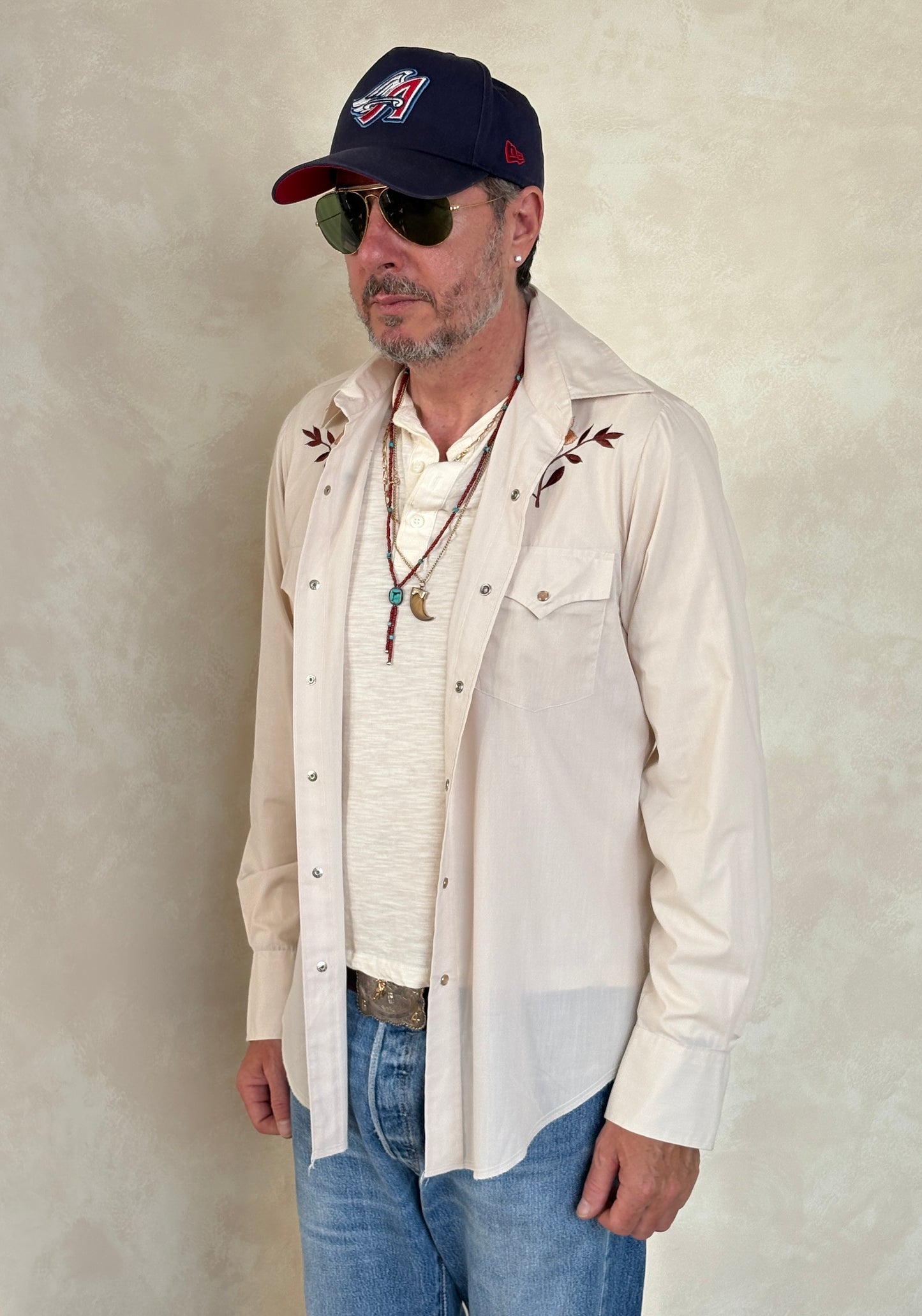 Size M. Authentic Vintage 70’s embroidered Western Shirt - USA Vintage Bcn
