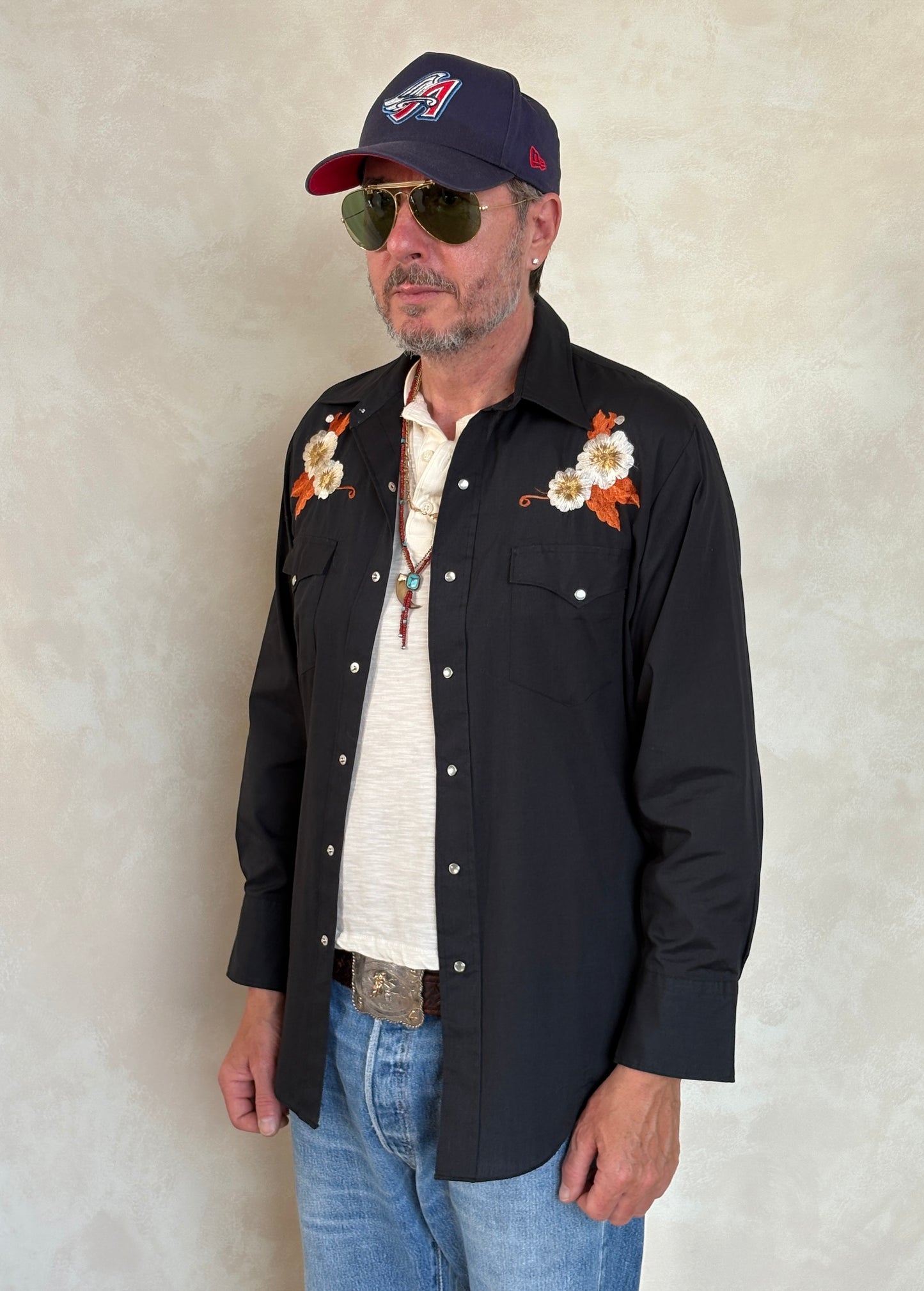 Size L. Authentic 70’s embroidered Western Shirt - USA Vintage Bcn