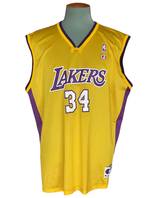 Size 48. # 34 Shaquille O'Neal LA Lakers Vintage NBA Champion Jersey