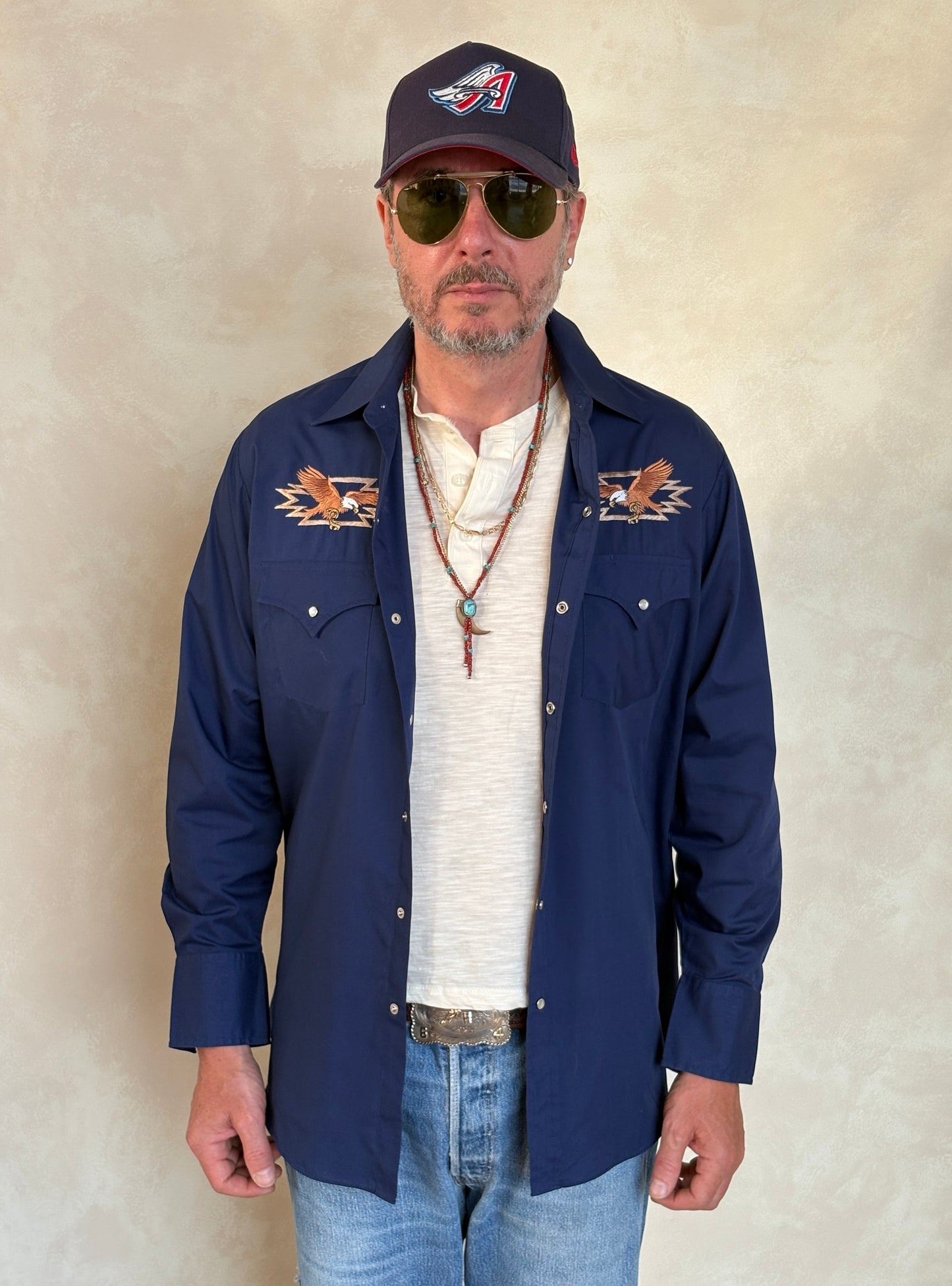 Size M. Authentic Vintage 80’s embroidered Western Shirt - USA Vintage Bcn