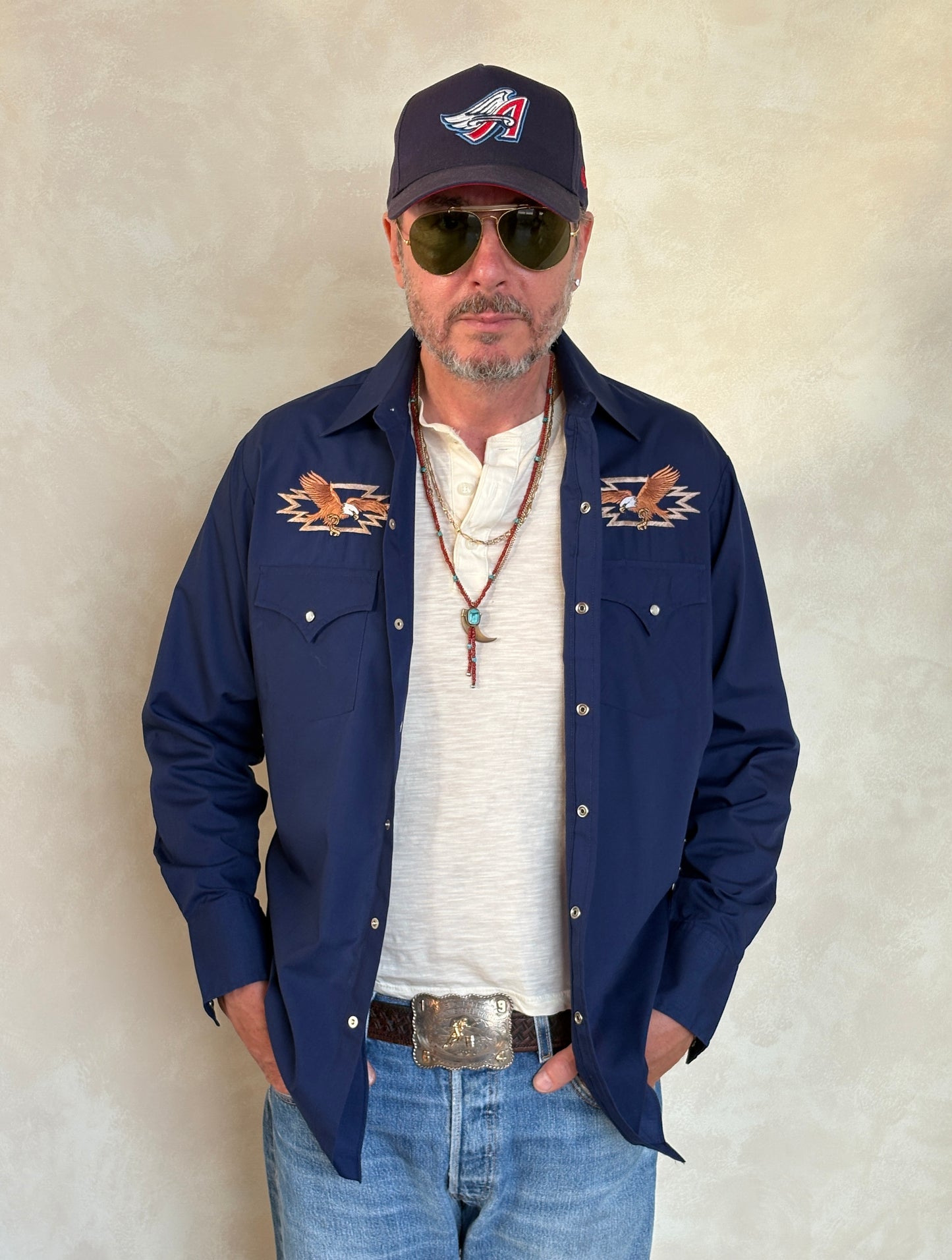 Size M. Authentic Vintage 80’s embroidered Western Shirt - USA Vintage Bcn