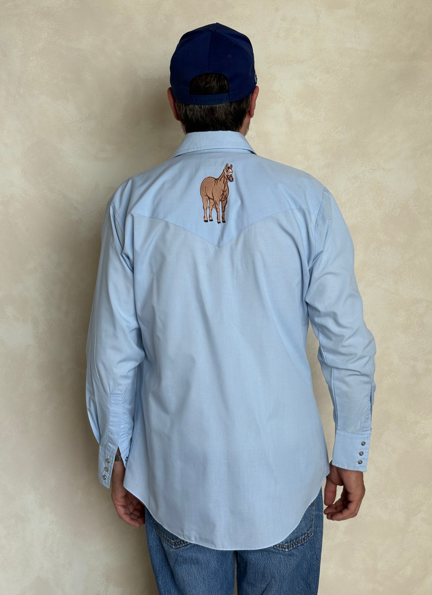 Size M. Authentic 70s Ely embroidered Western Shirt — - USA Vintage Bcn