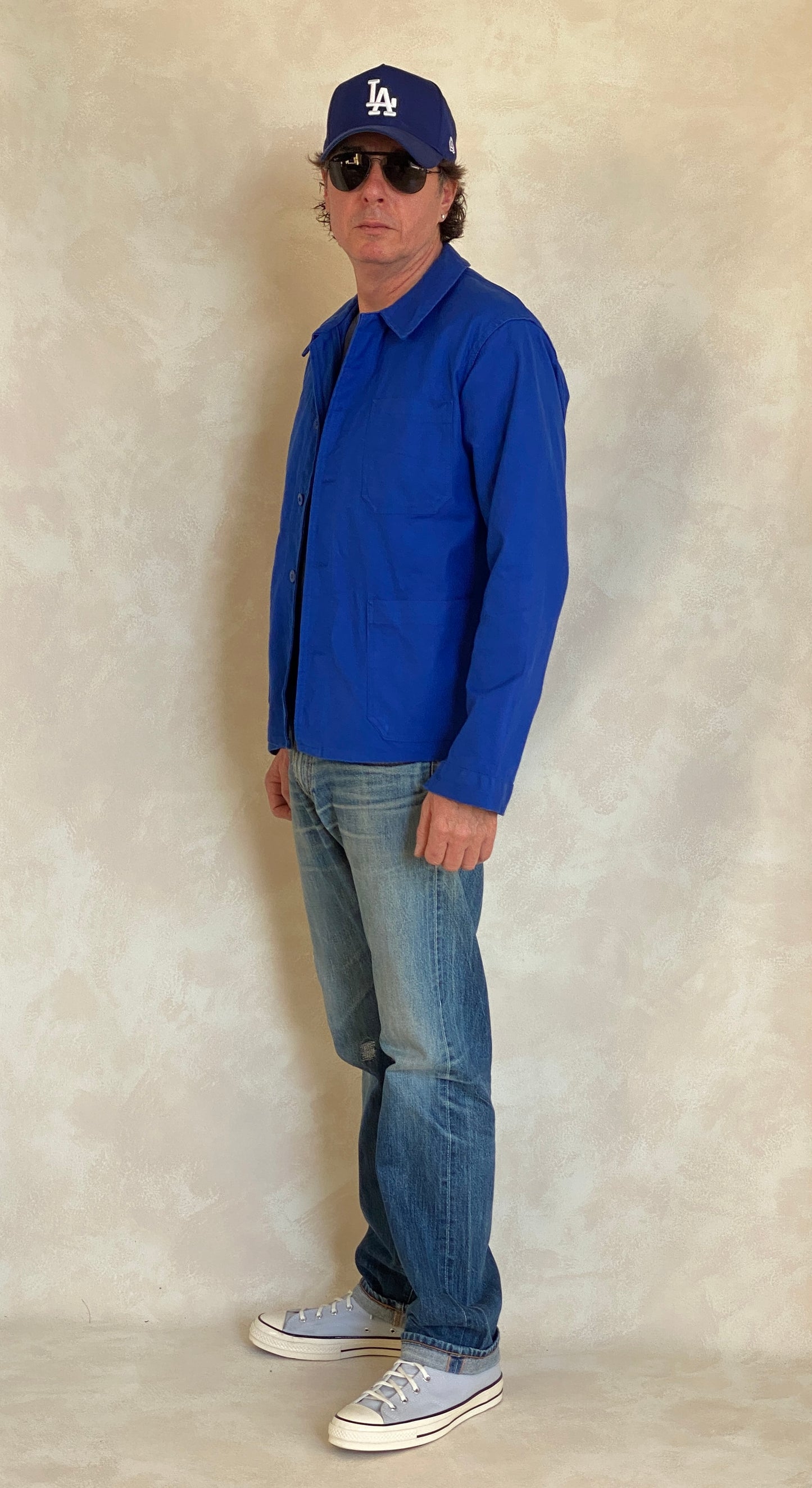 Vintage French cotton work jacket in size 48EU, classic retro utility style from USA Vintage BCN