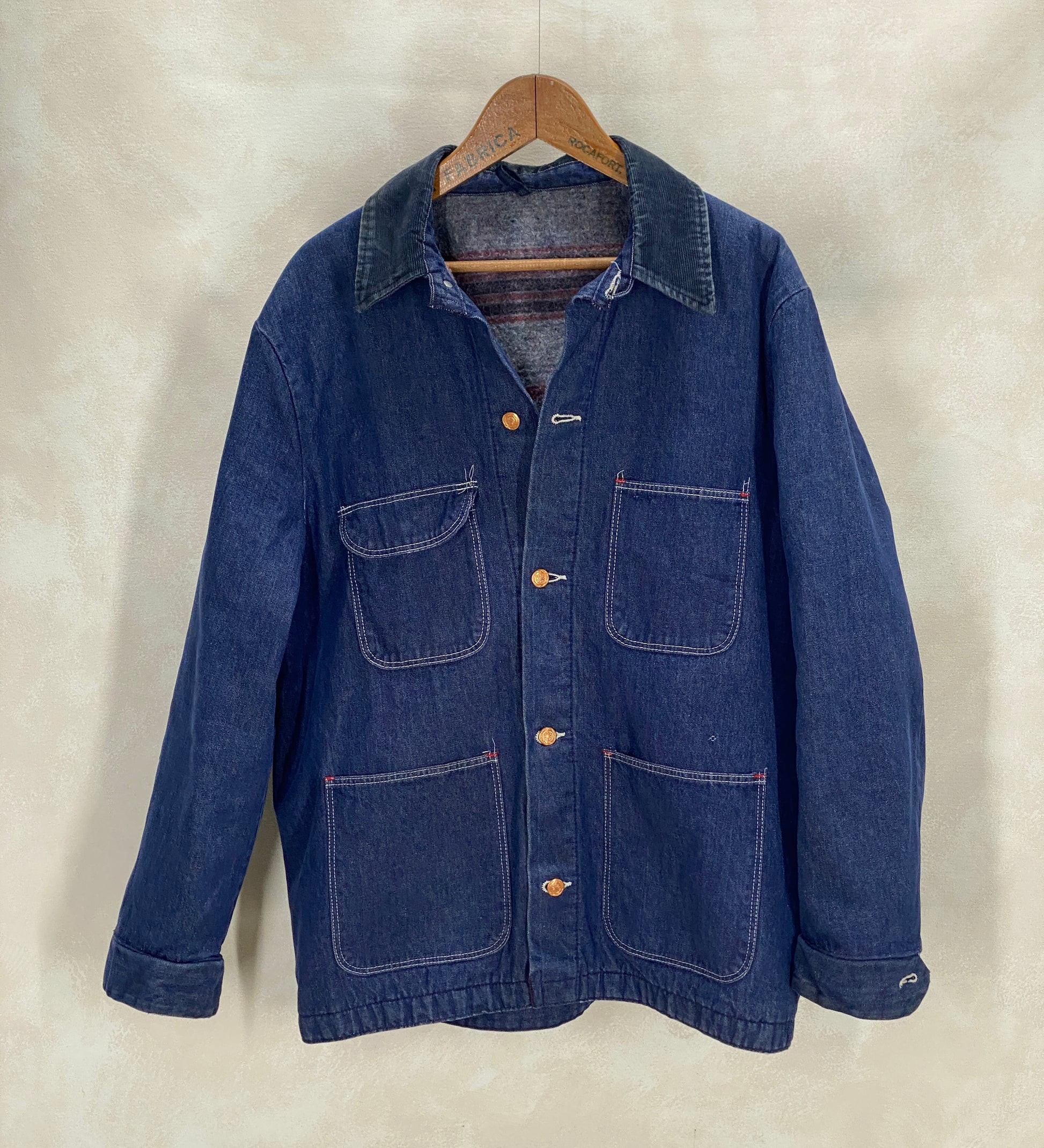 vintage blue bell chore coat blanket lined made in usa size 44