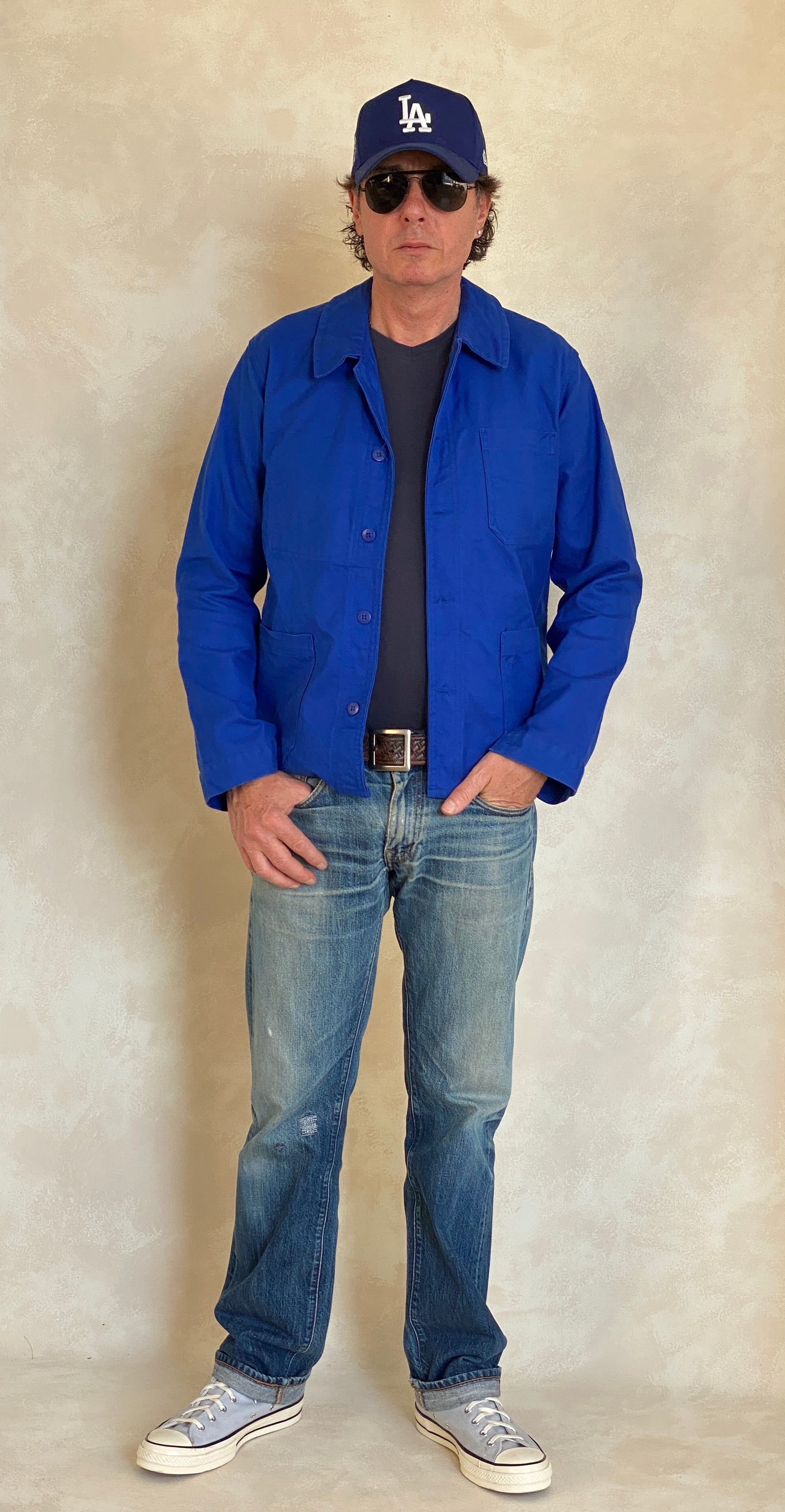Vintage French cotton work jacket in size 48EU, classic retro utility style from USA Vintage BCN