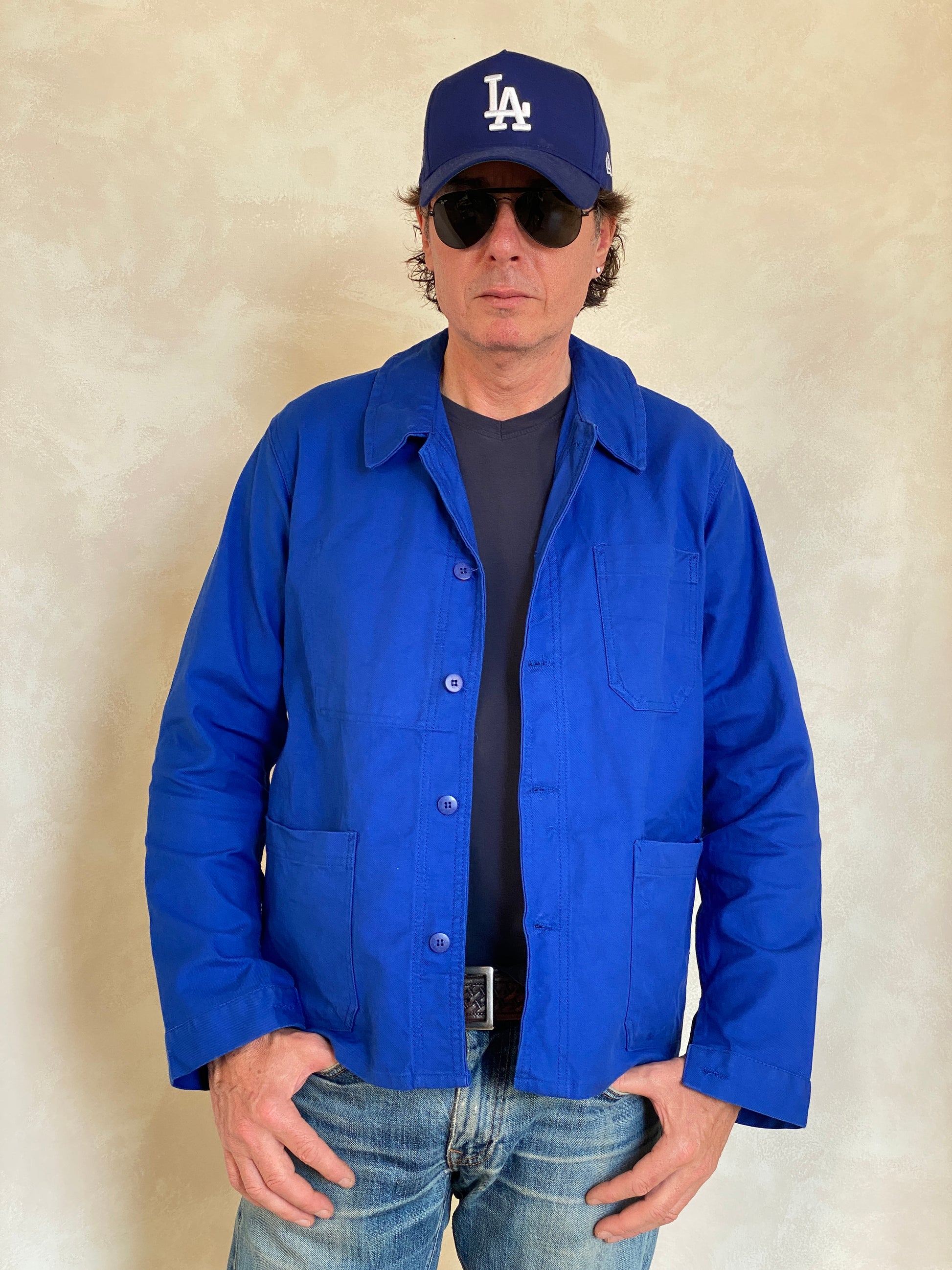 Vintage French cotton work jacket in size 48EU, classic retro utility style from USA Vintage BCN