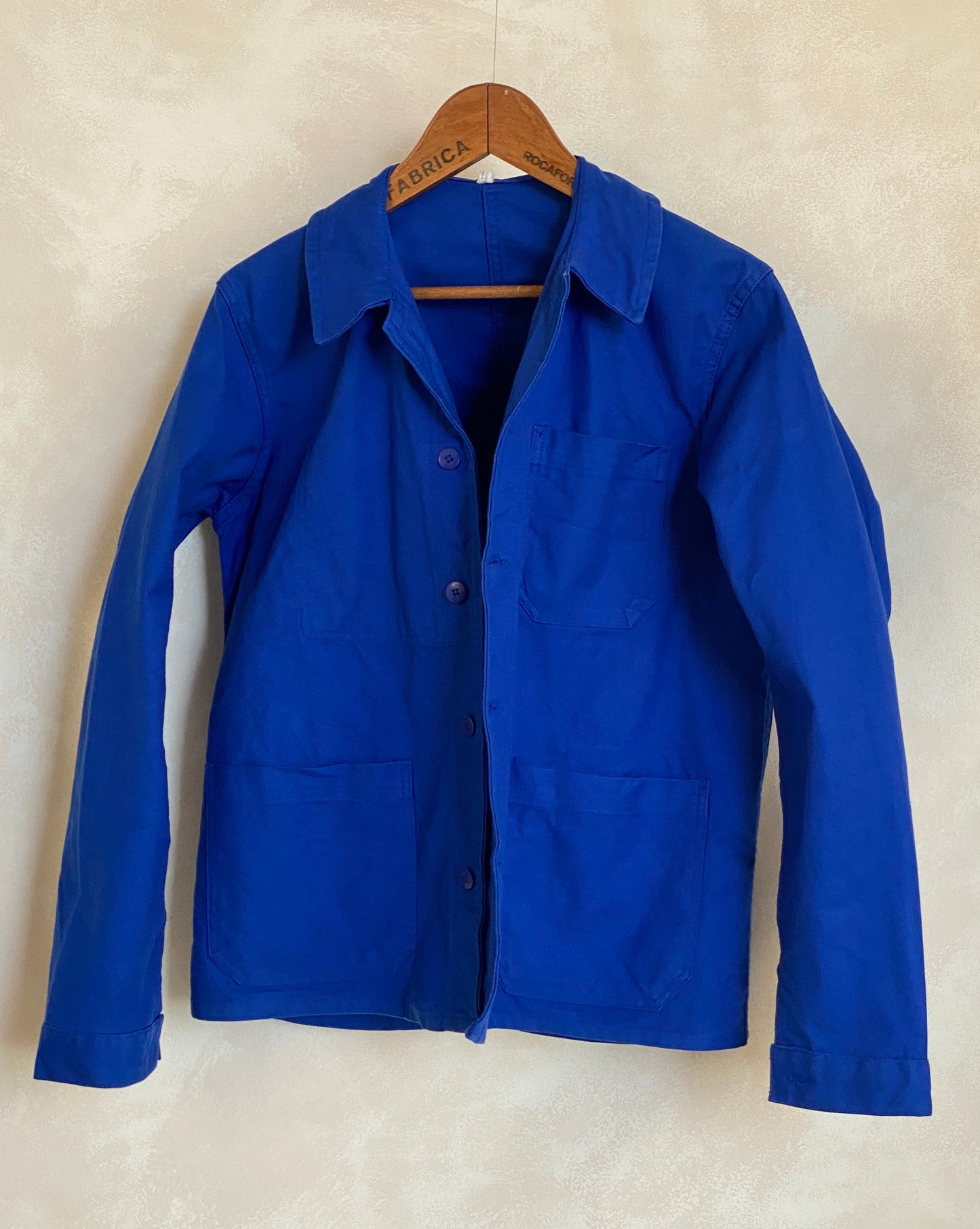 Vintage French cotton work jacket in size 48EU, classic retro utility style from USA Vintage BCN