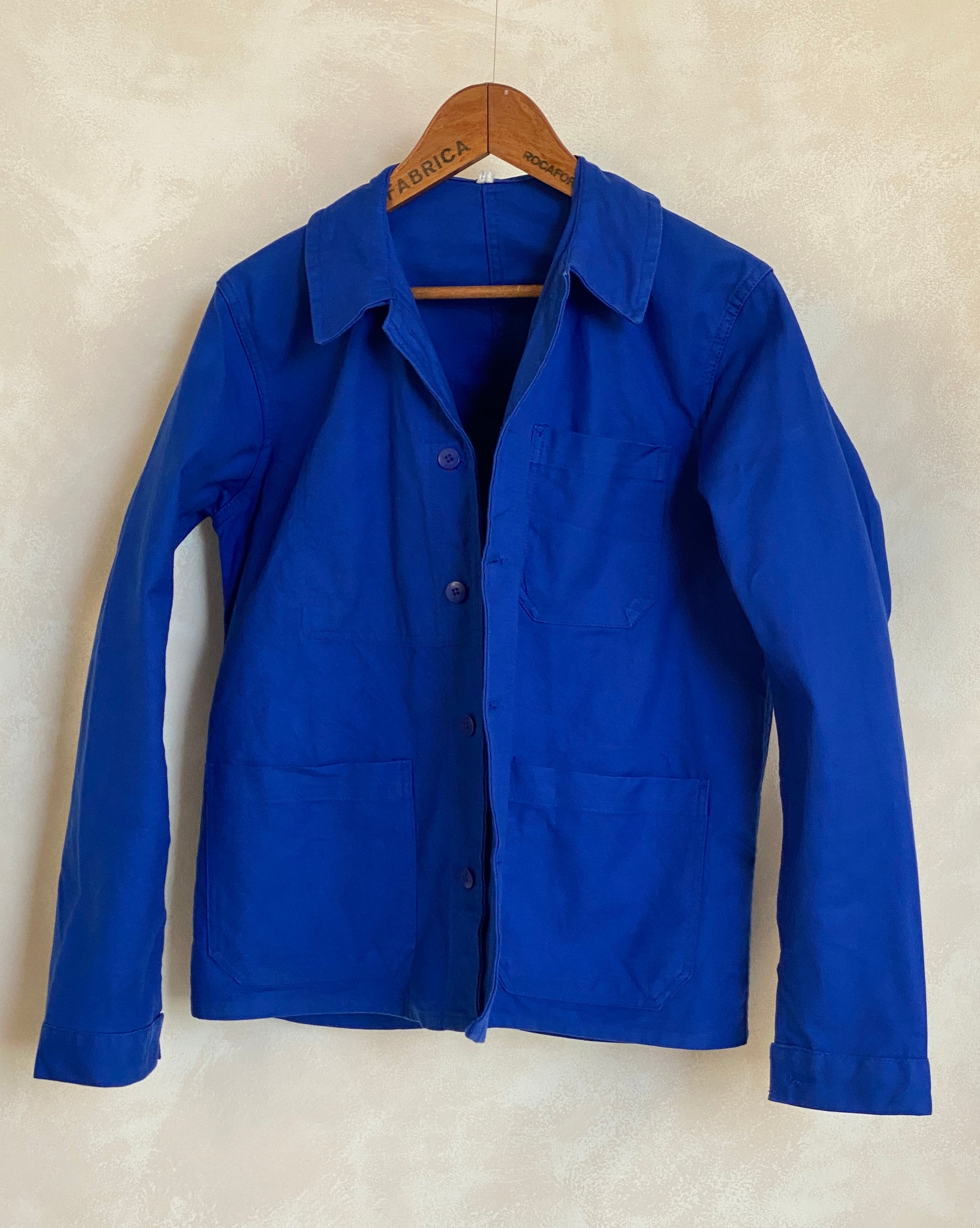 Vintage French cotton work jacket in size 48EU, classic retro utility style from USA Vintage BCN