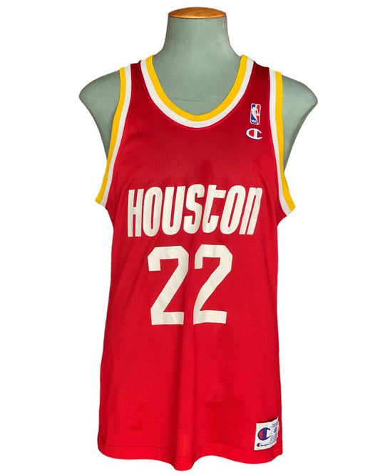 Authentic Size 44 Clyde Drexler #22 Houston Rockets Vintage NBA Champion Jersey | Made in USA