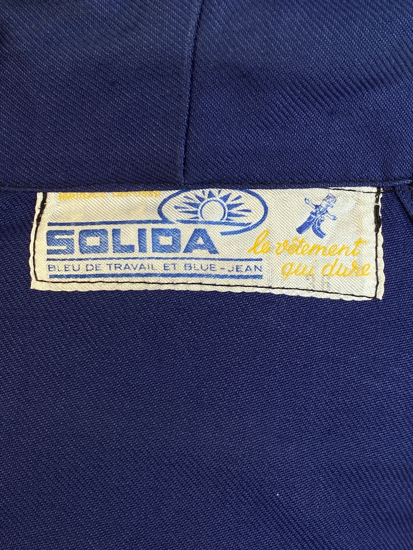 Vintage French cyclist jacket in size 36EU, classic workwear style, washed once for soft vintage look