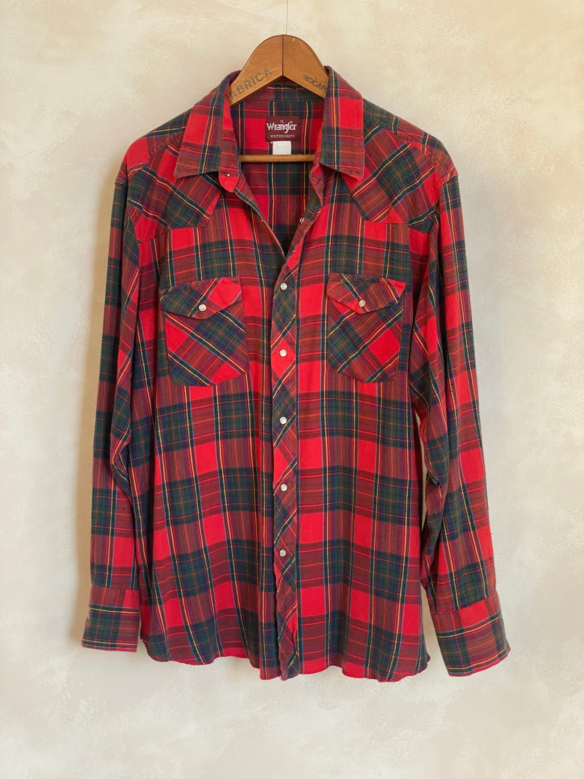 XL Vintage 80’s Plaid Flannel Western Shirt | Classic Retro Style | USA Vintage BCN