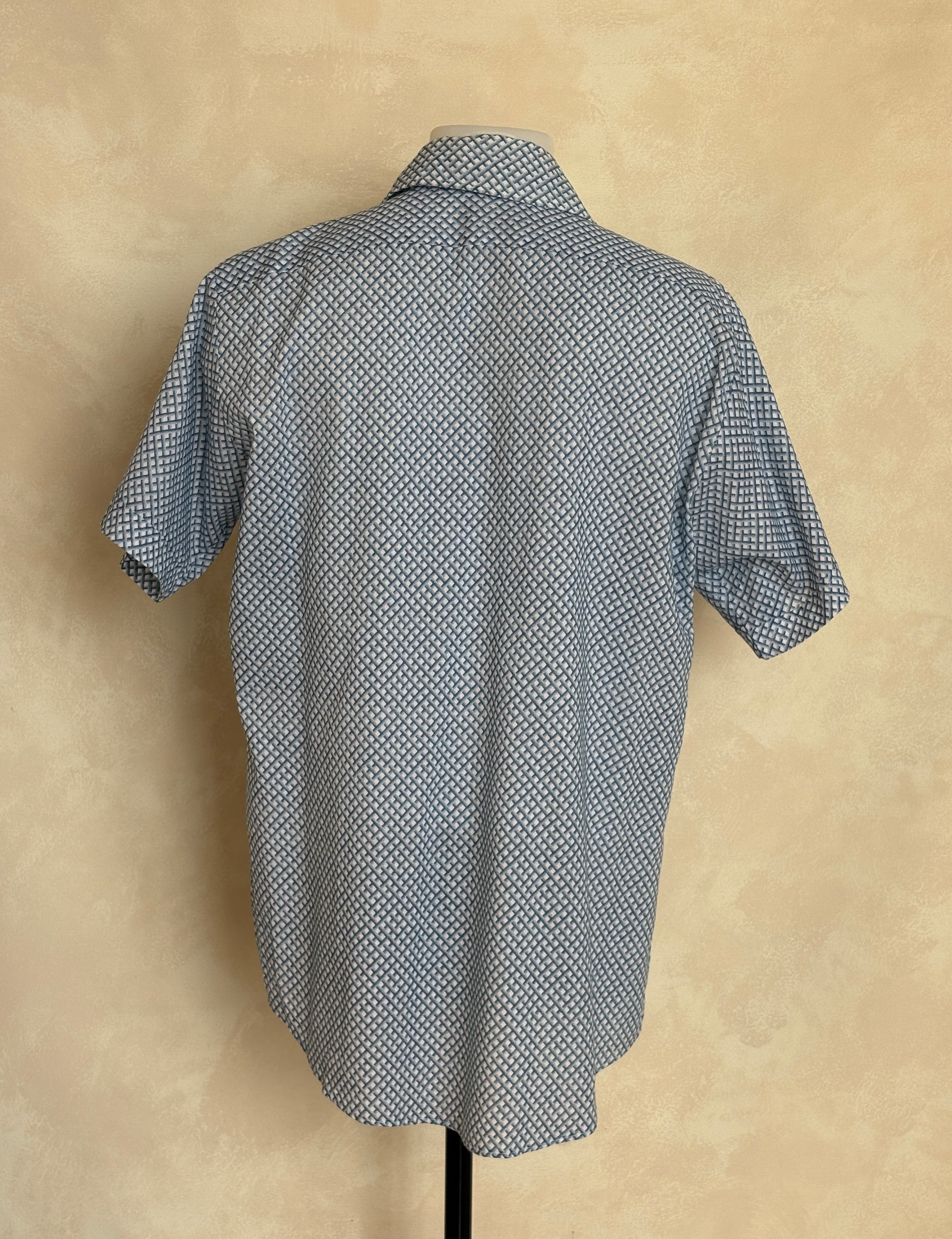Size M. Vintage 70’s Patterned Shirt – Bold Print – Festival / Boho Retro Style - USA Vintage Bcn