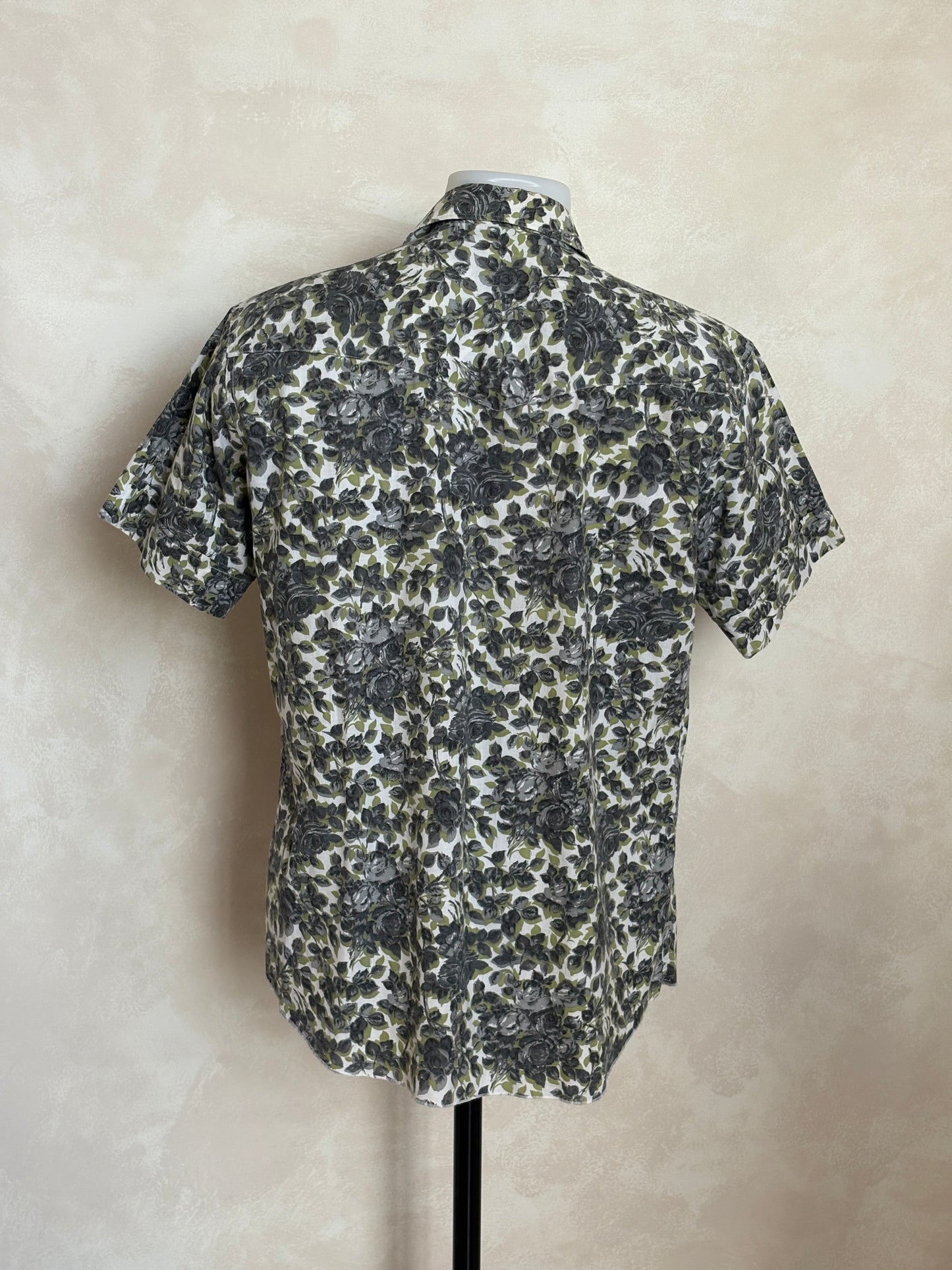 Size M. Authentic 70’s H bar C California Ranchwear Western Shirt — Vintage Print - USA Vintage Bcn