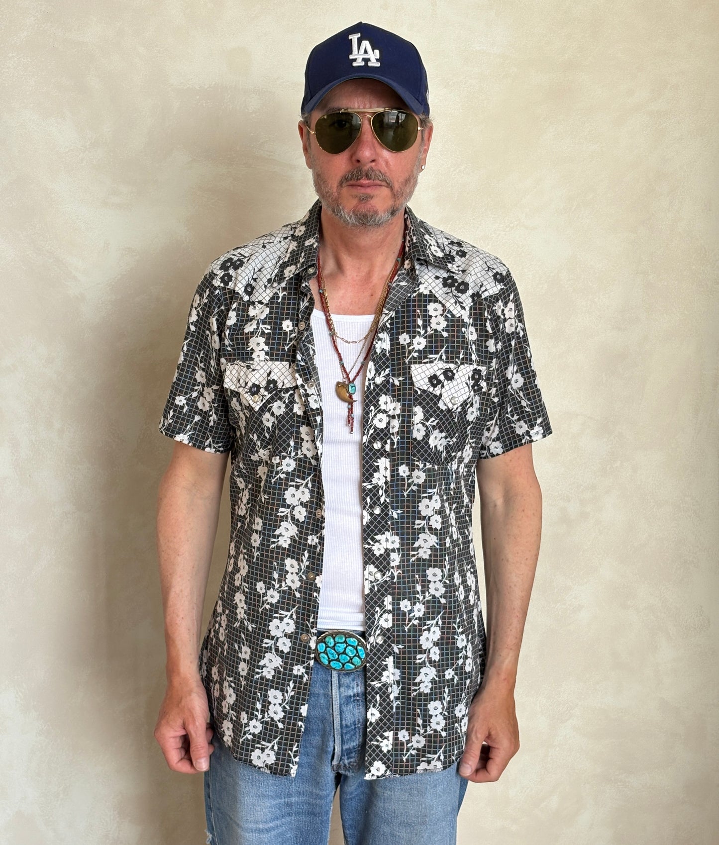 Size M. Authentic 70’s Ely Plain Western Shirt — Vintage Print - USA Vintage Bcn