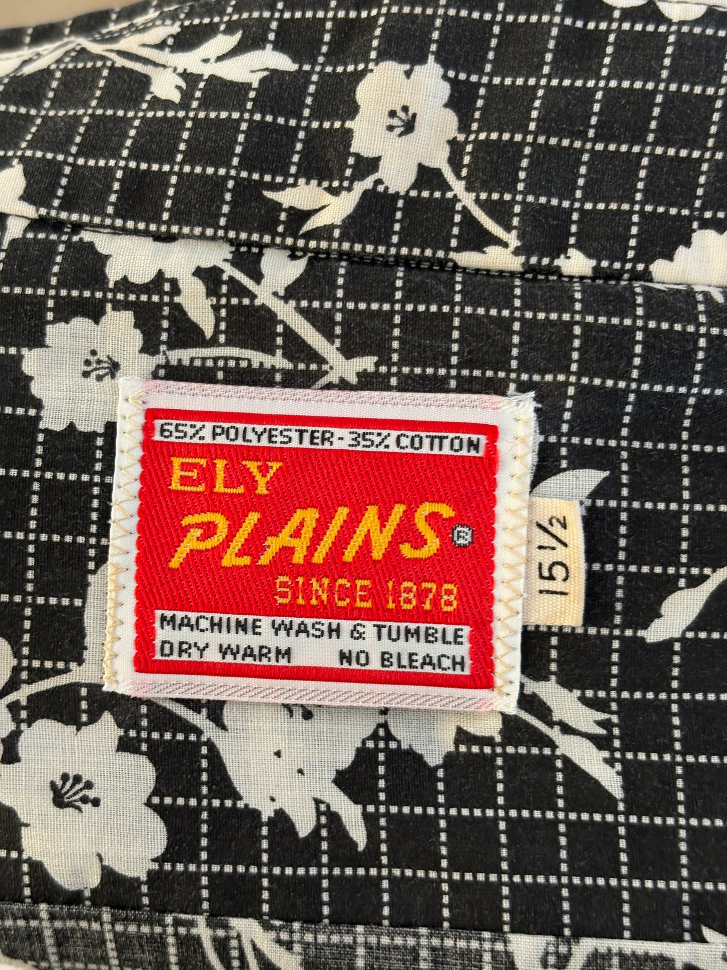 Size M. Authentic 70’s Ely Plain Western Shirt — Vintage Print - USA Vintage Bcn