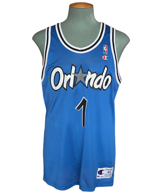 Vintage Orlando Magic #1 Hardaway Champion Jersey Size 44 – Classic NBA Apparel