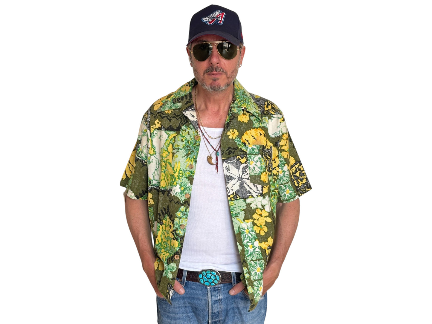 Size L Vintage 60s Hawaiian Cotton Shirt by Jantzen | Retro Aloha Style