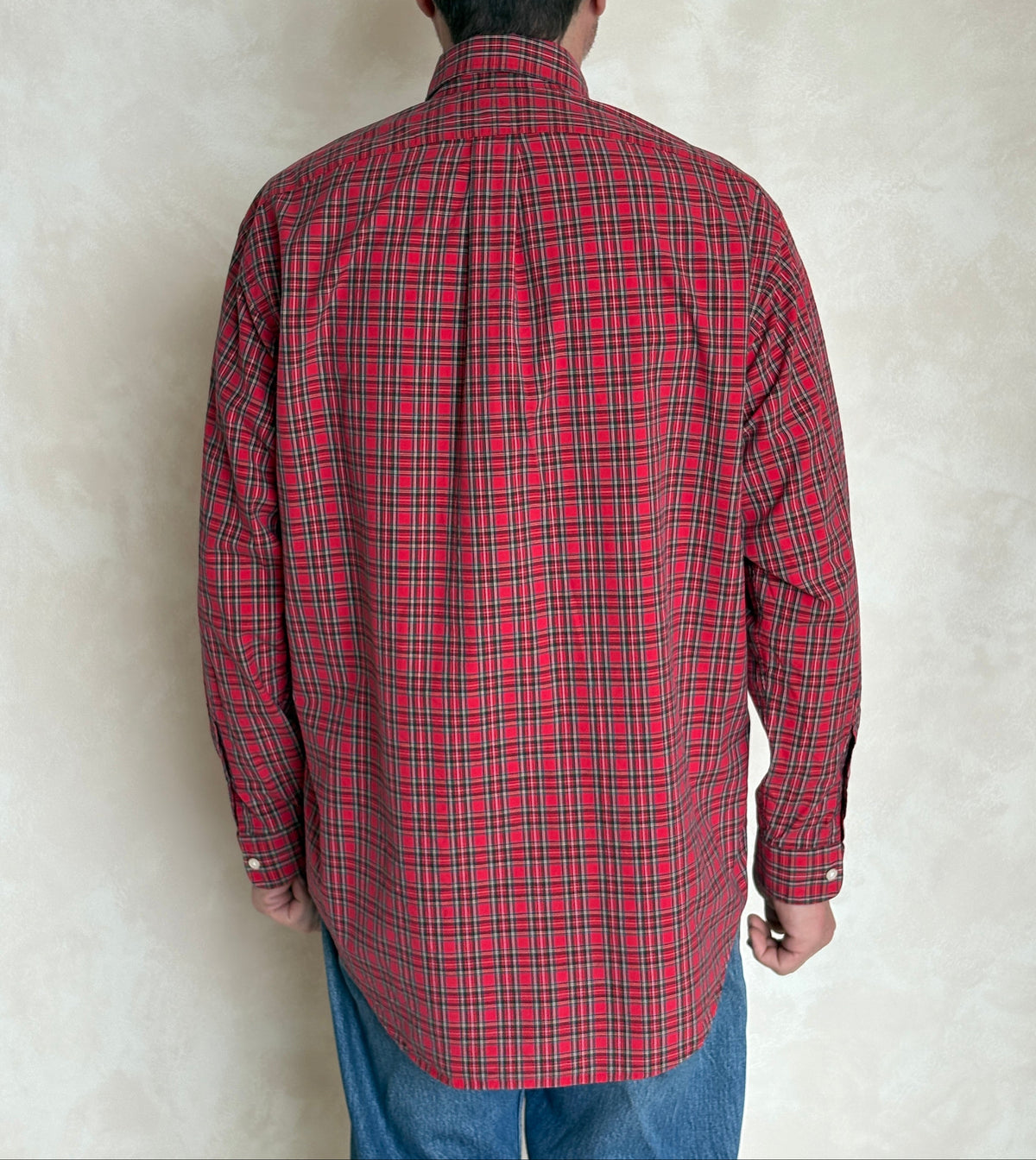 Ralph Lauren BLAKE Shirt Medium Red Plaid Cotton Button Down-AJ357 Studio