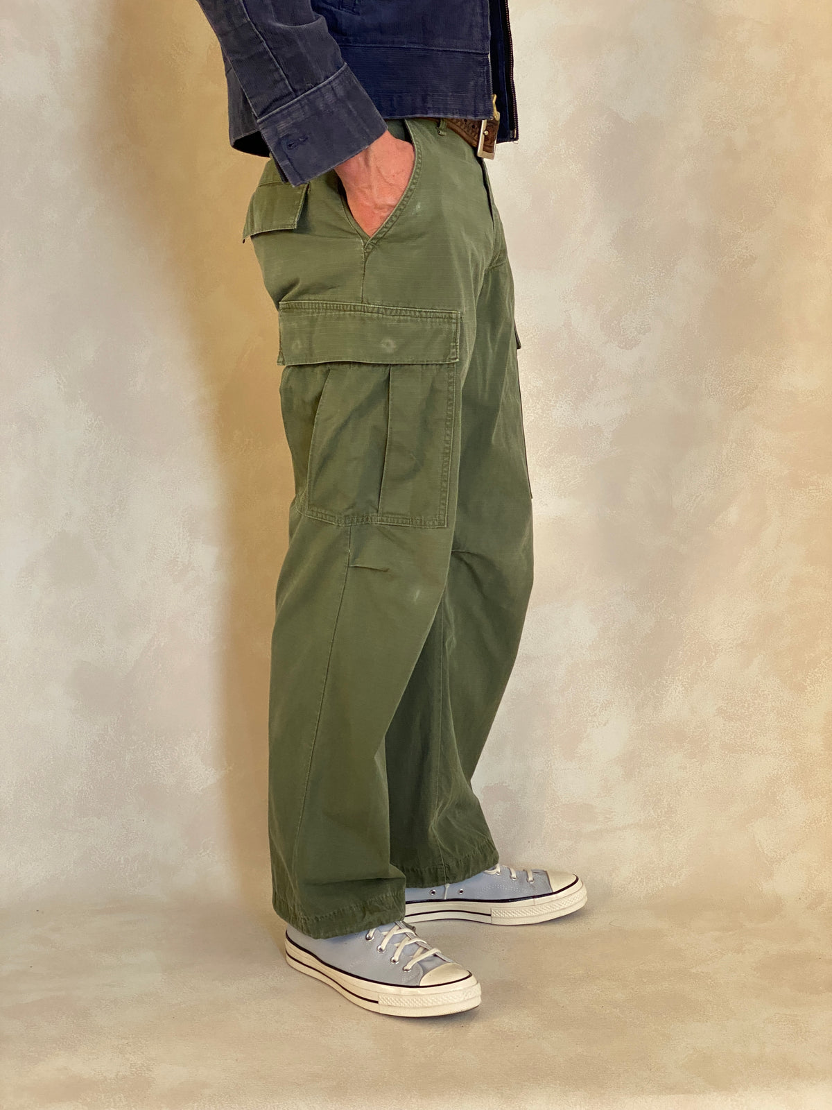 Small Reg. 1968 Authentic US Army Vietnam War Era OG-107 Jungle Pants-military-AJ357 Studio