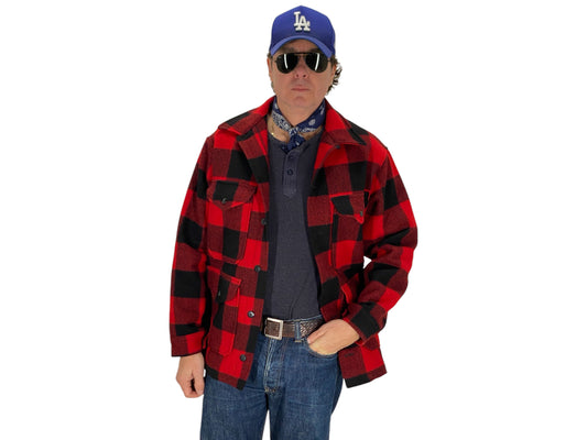 Size Medium- Vintage 60s Pendleton Buffalo Plaid Wool Jacket - USA Vintage Bcn
