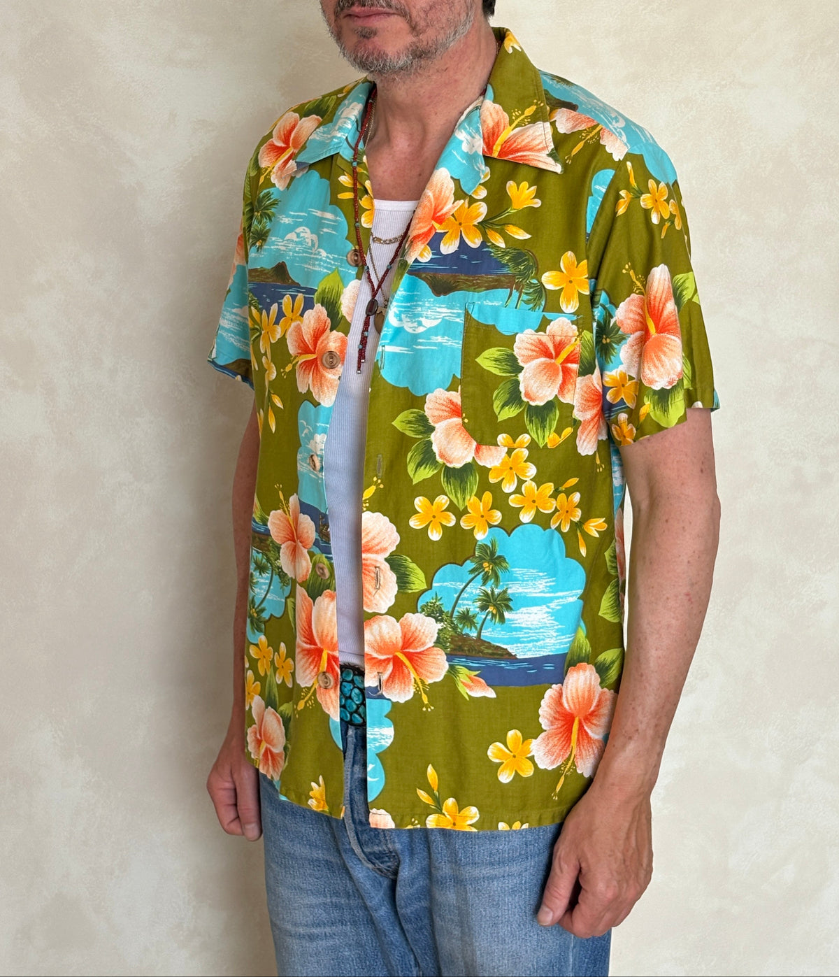 Vintage 70s Hawaiian Cotton Shirt Made in Hawaii | Size M-AJ357 Studio