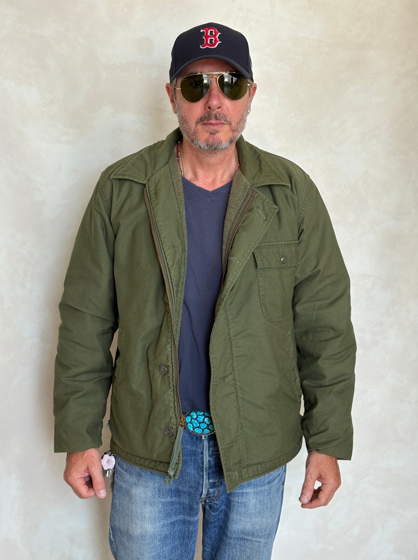 Large. Authentic Vintage 1973 A2 US Navy deck jacket. USN - USA Vintage Bcn