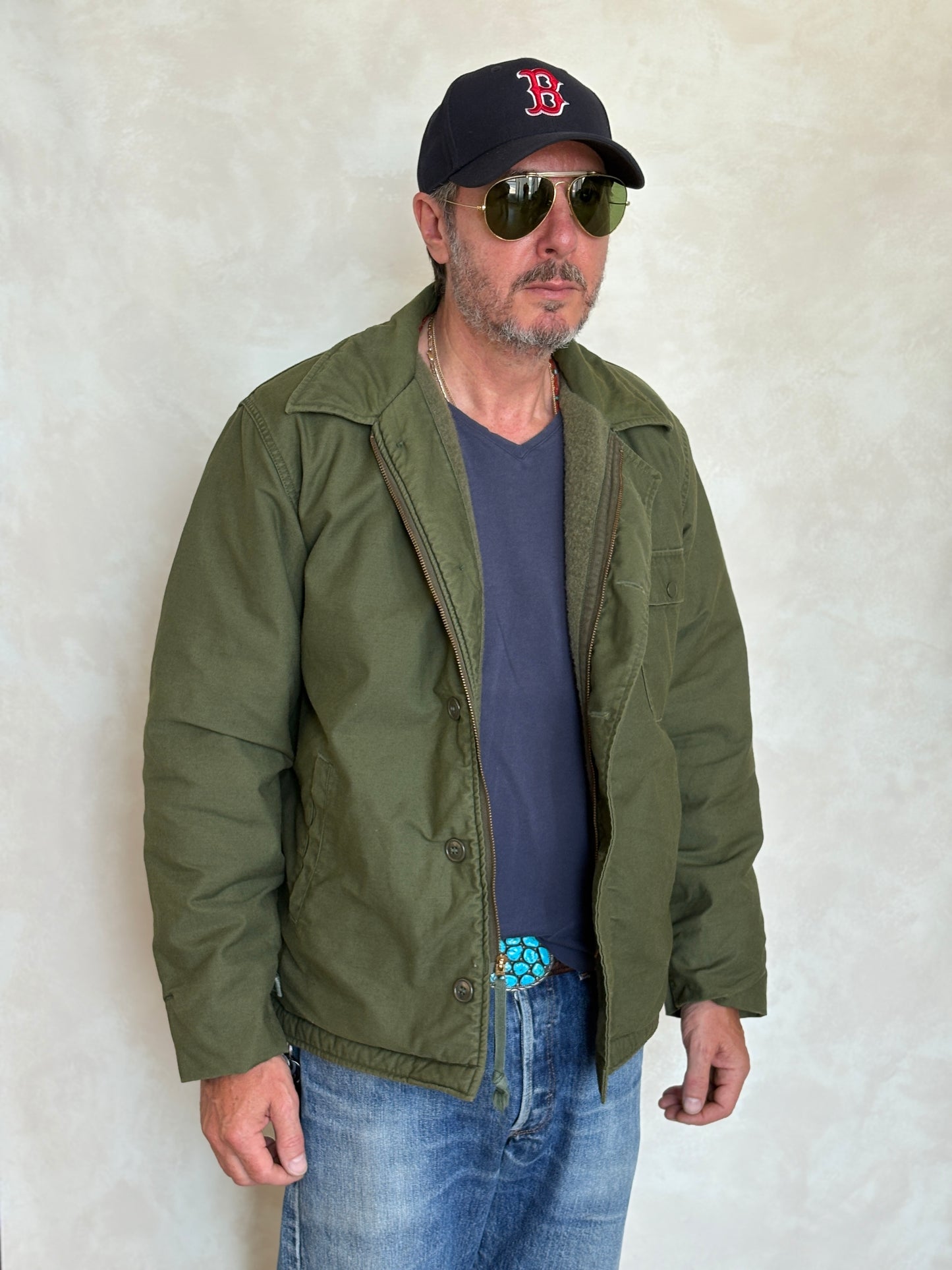 Large. Authentic Vintage 1973 A2 US Navy deck jacket. USN - USA Vintage Bcn