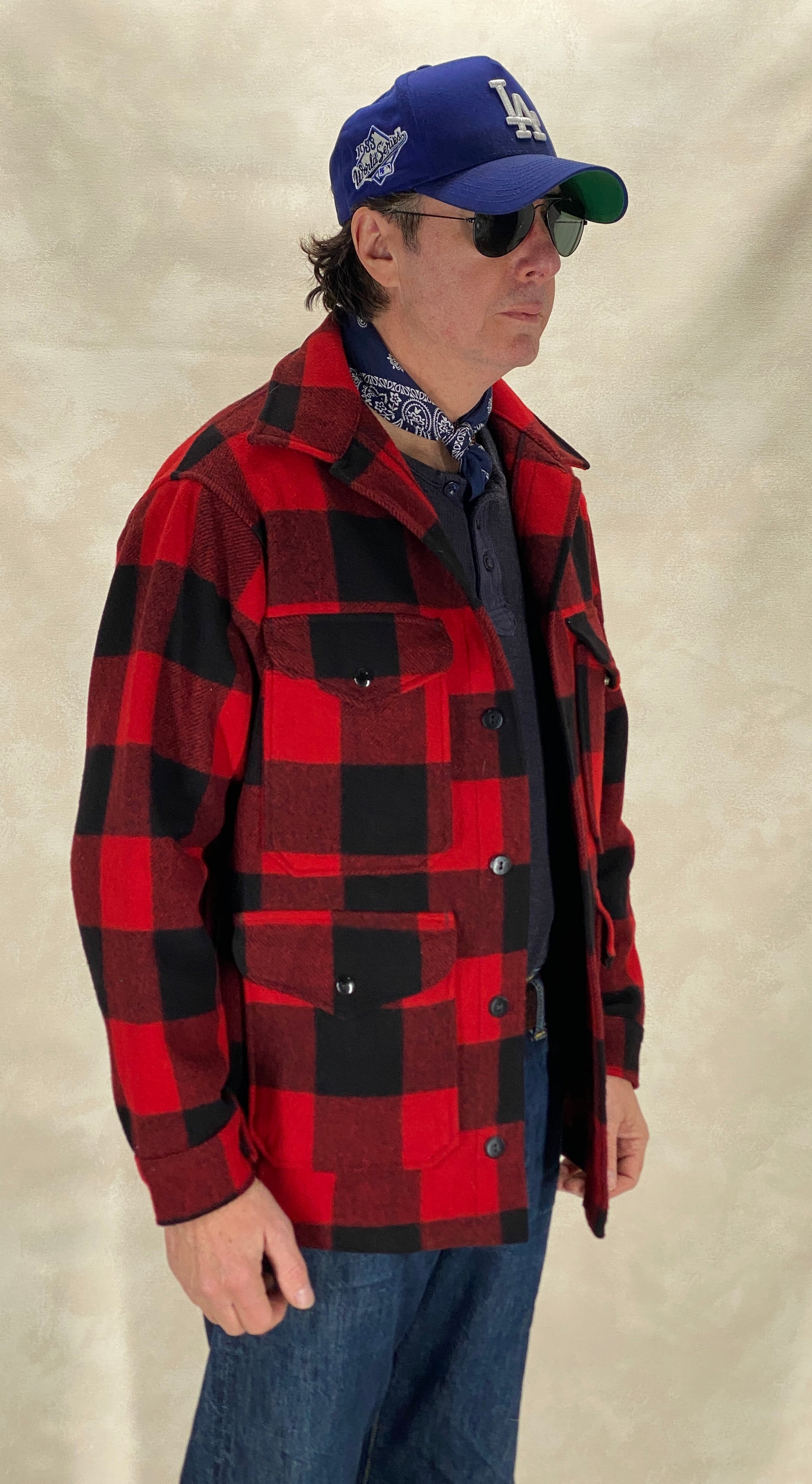 Size Medium- Vintage 60s Pendleton Buffalo Plaid Wool Jacket - USA Vintage Bcn