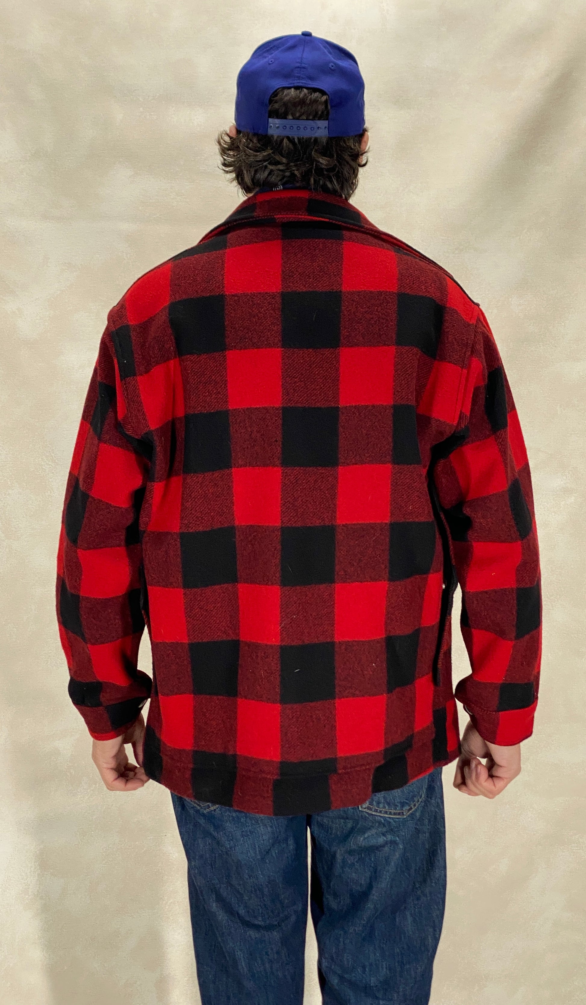 Size Medium- Vintage 60s Pendleton Buffalo Plaid Wool Jacket - USA Vintage Bcn