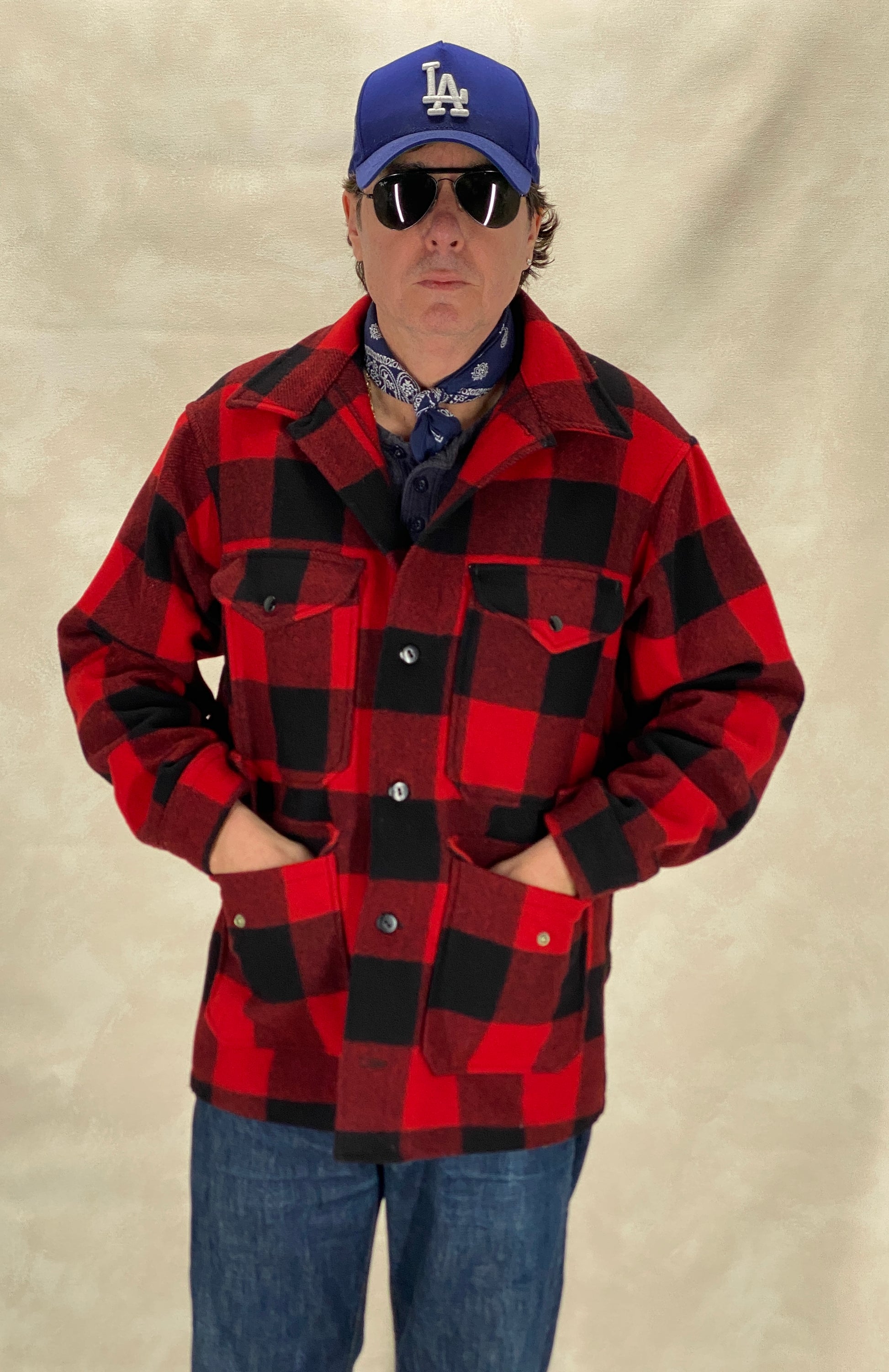 Size Medium- Vintage 60s Pendleton Buffalo Plaid Wool Jacket - USA Vintage Bcn