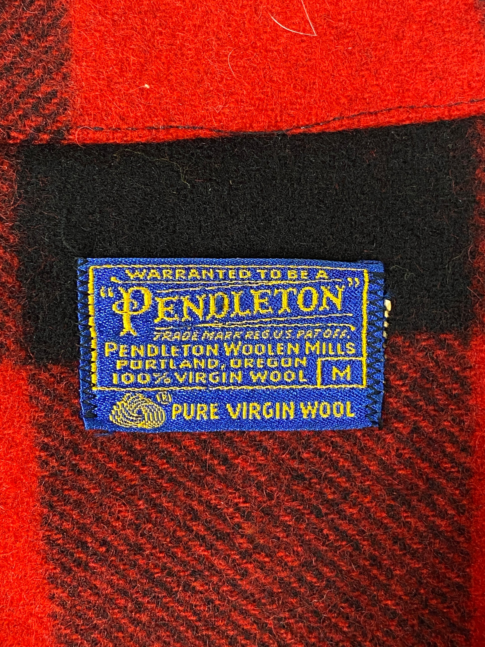 Size Medium- Vintage 60s Pendleton Buffalo Plaid Wool Jacket - USA Vintage Bcn
