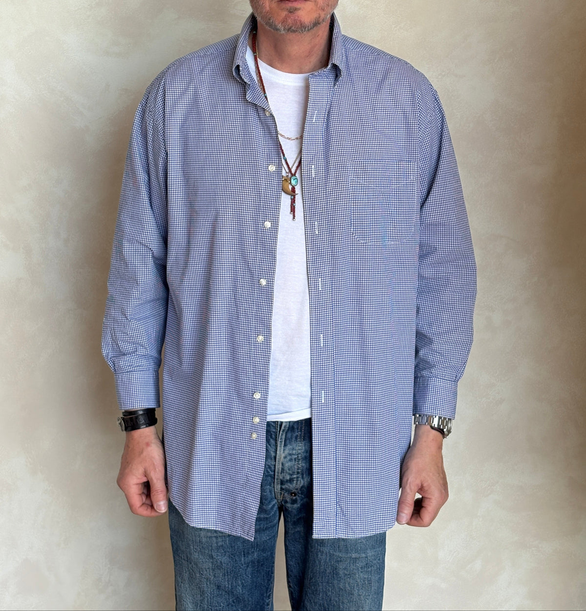 Brooks Brothers Relaxed Fit Button-Down Shirt 16-2 Large | Navy Gingham Cotton | Est 1818 | Mens Classic Shirt-AJ357 Studio