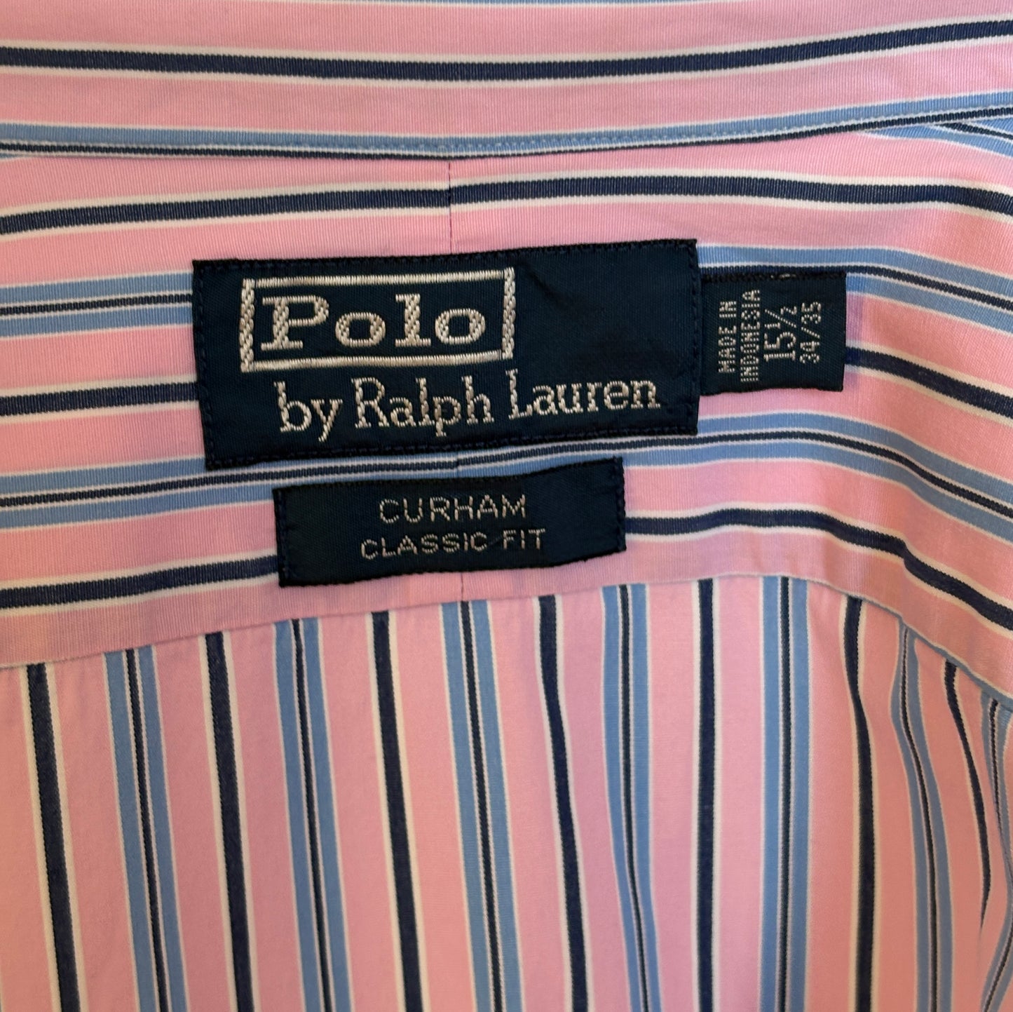 Polo Ralph Lauren Curham Classic Fit 15.5/35 Pink Stripe Cotton Shirt