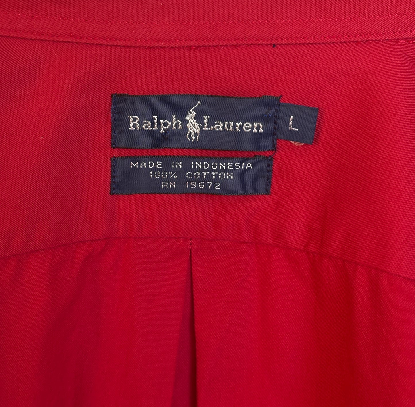 Ralph Lauren Shirt Large Red 100% Cotton Vintage Button Down
