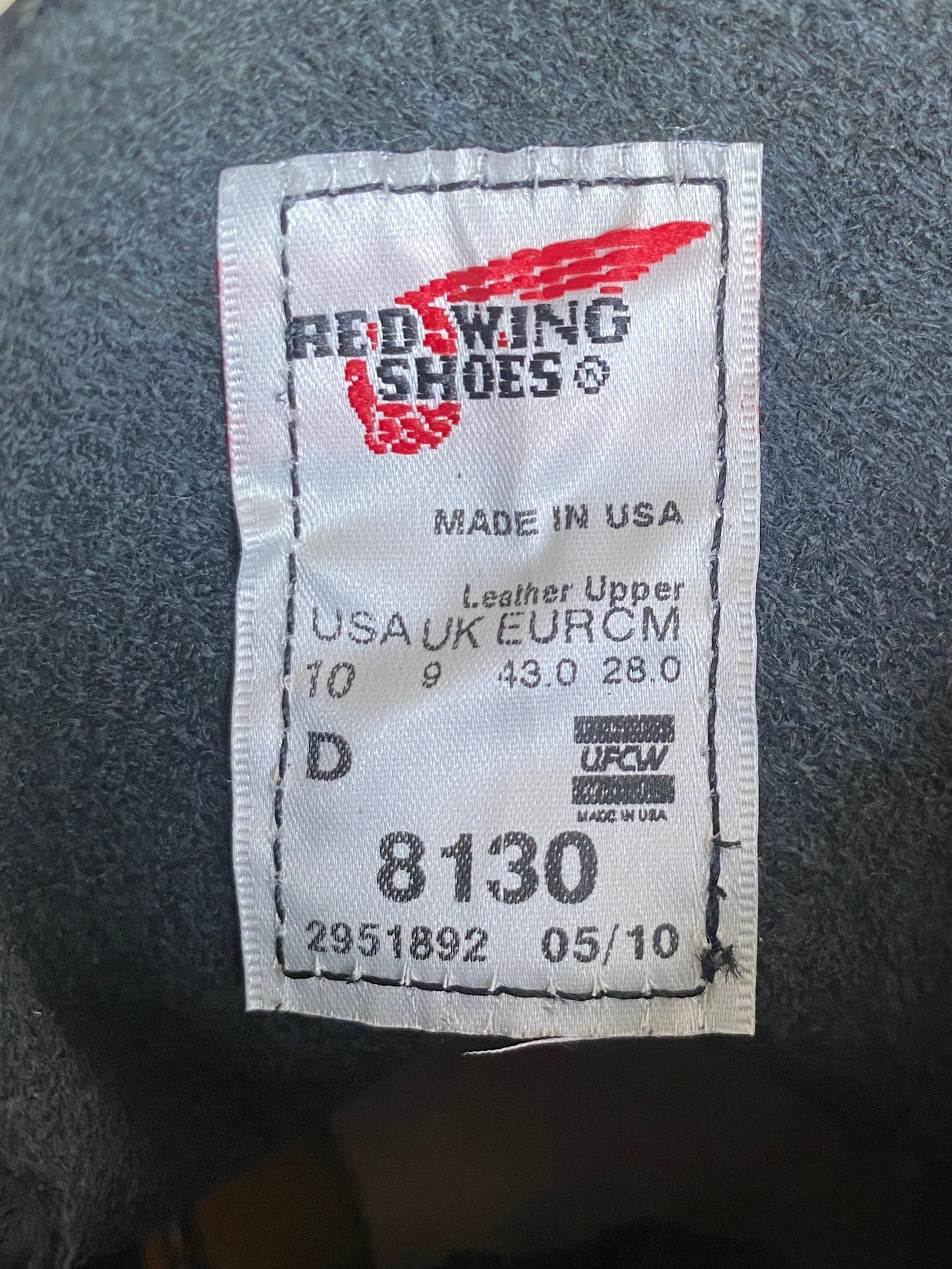 Size 10D / 43EU Red Wing 8130 Moc Toe Black Boots Made in USA (Second) - USA Vintage Bcn