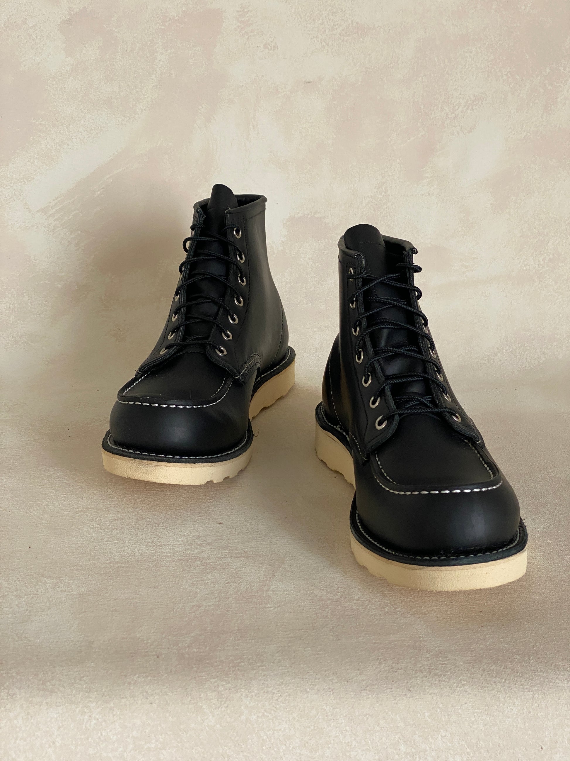 Size 10D / 43EU Red Wing 8130 Moc Toe Black Boots Made in USA (Second) - USA Vintage Bcn