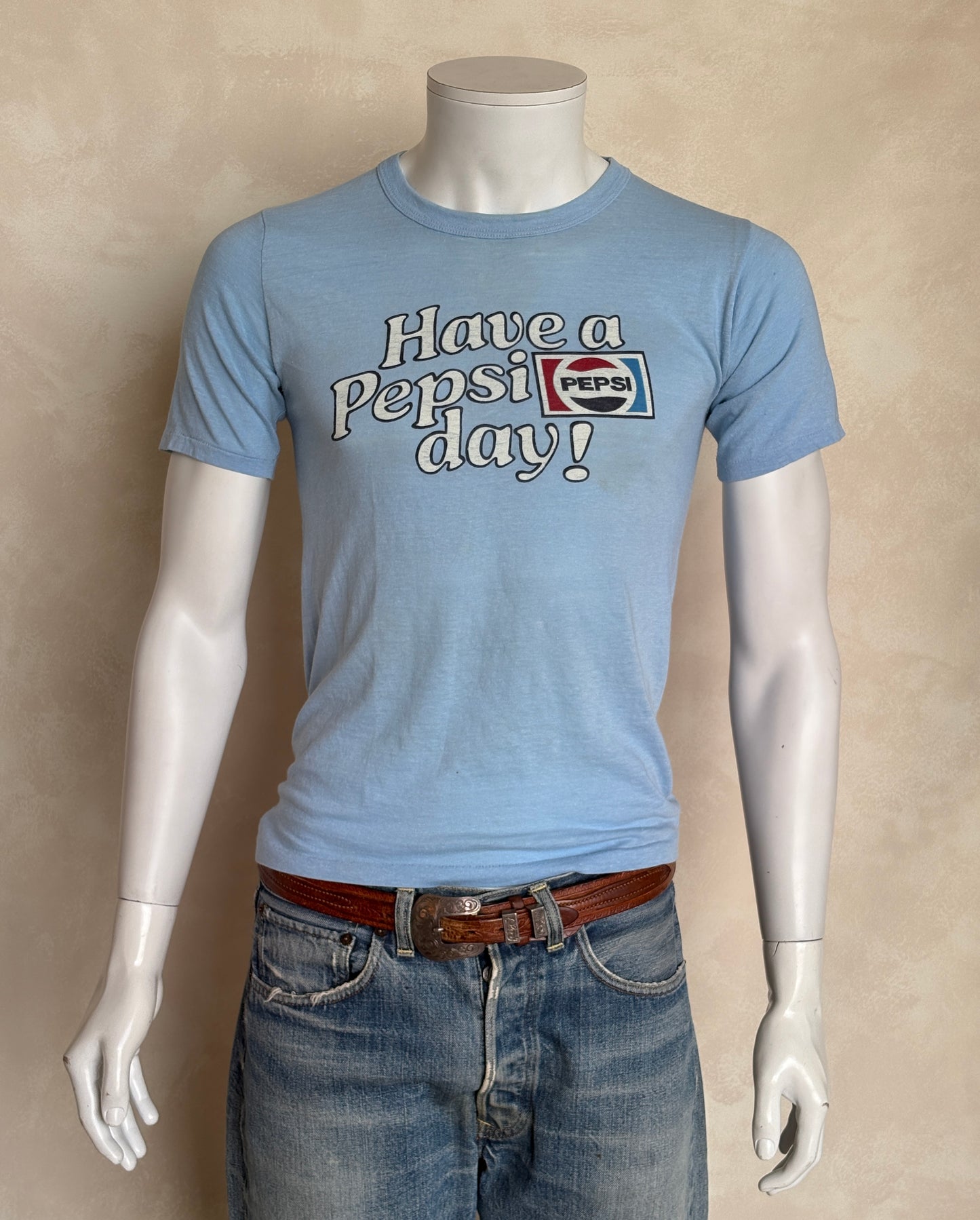 Small. 80s distressed vintage Pepsi-Cola t shirt - USA Vintage Bcn