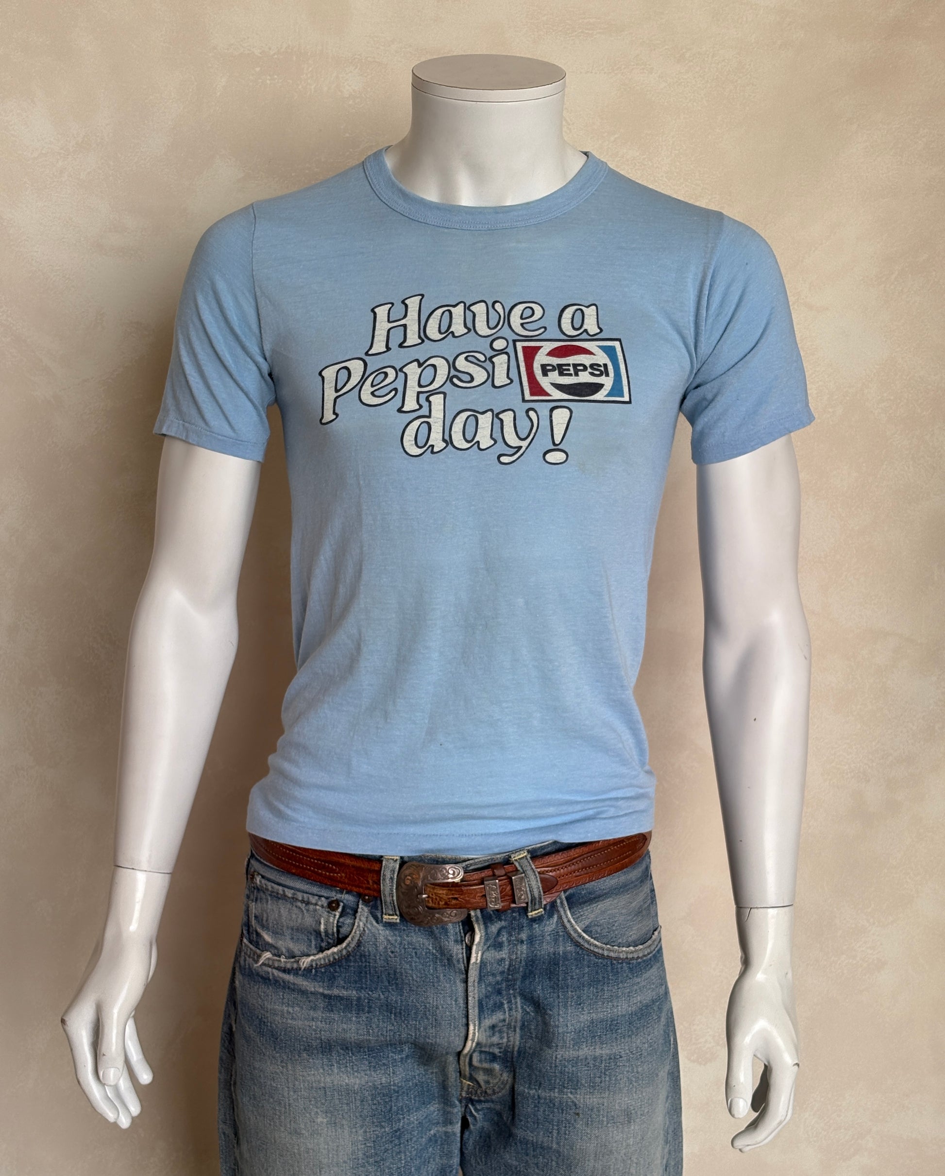 Small. 80s distressed vintage Pepsi-Cola t shirt - USA Vintage Bcn