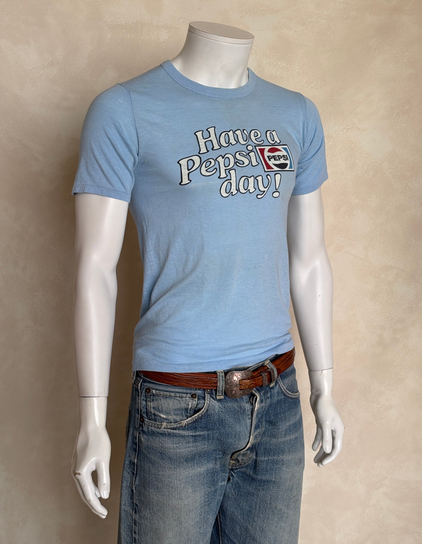 Small. 80s distressed vintage Pepsi-Cola t shirt - USA Vintage Bcn