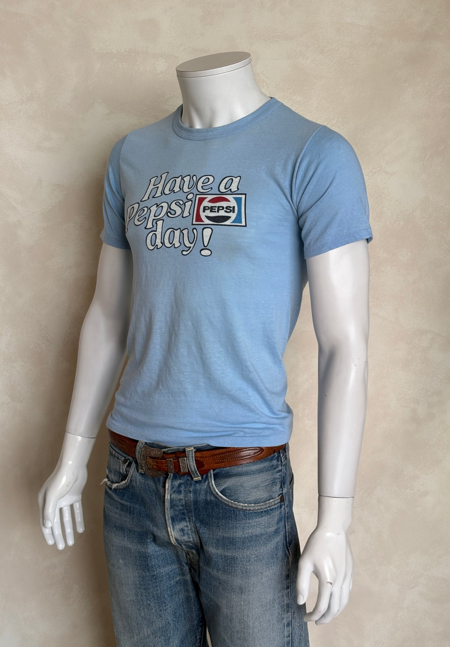 Small. 80s distressed vintage Pepsi-Cola t shirt - USA Vintage Bcn