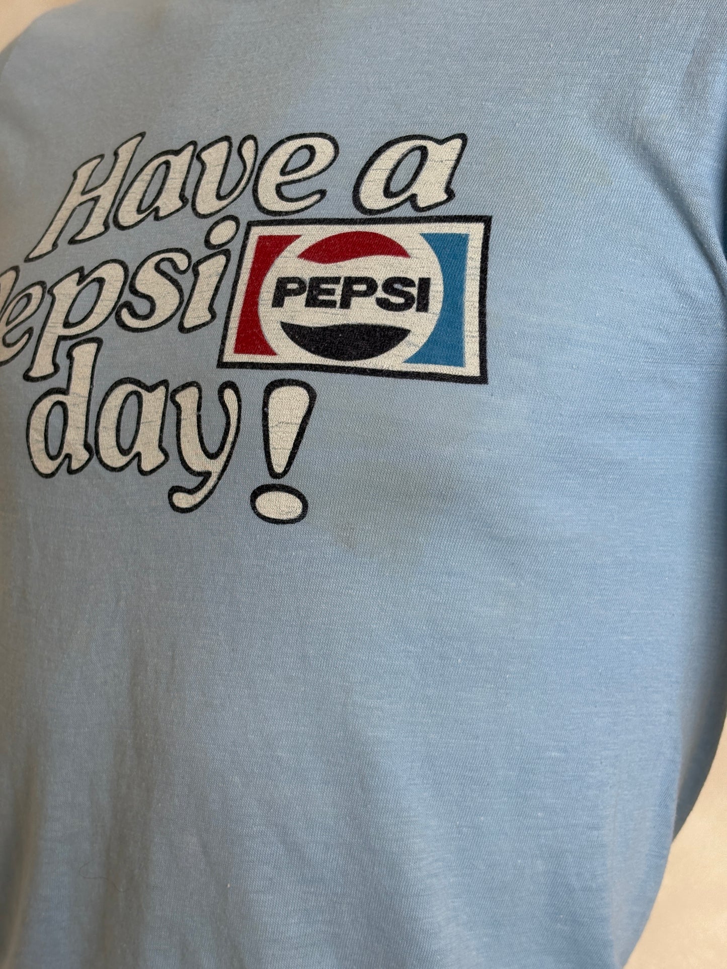 Small. 80s distressed vintage Pepsi-Cola t shirt - USA Vintage Bcn