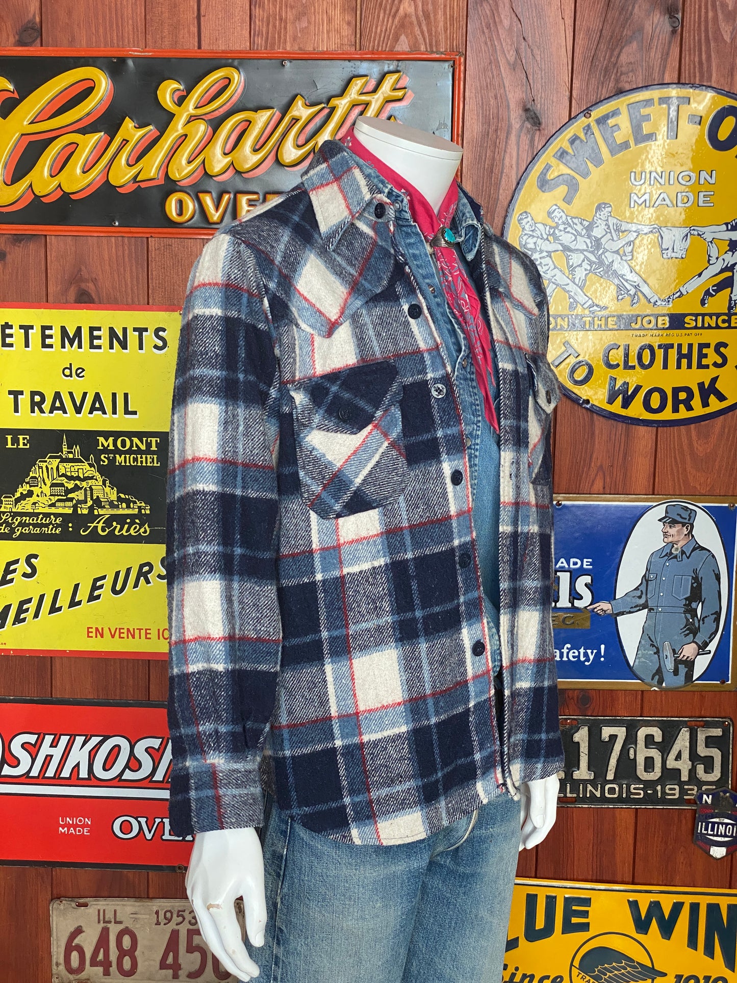 Size Med, 80s Heavy plaid shirt - USA Vintage Bcn