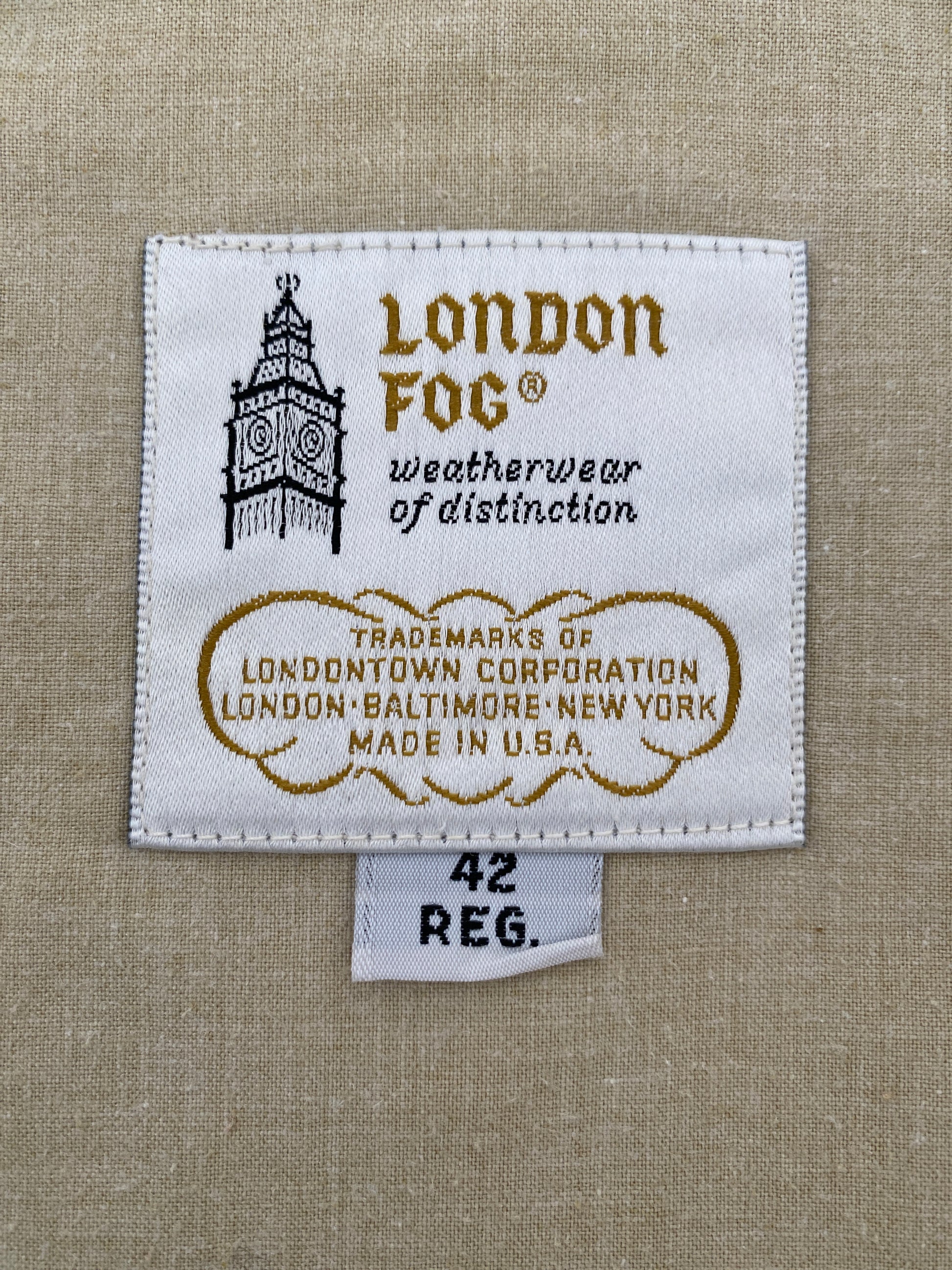 Size 42 Reg London Fog Vintage cotton jacket Made in USA - USA Vintage Bcn