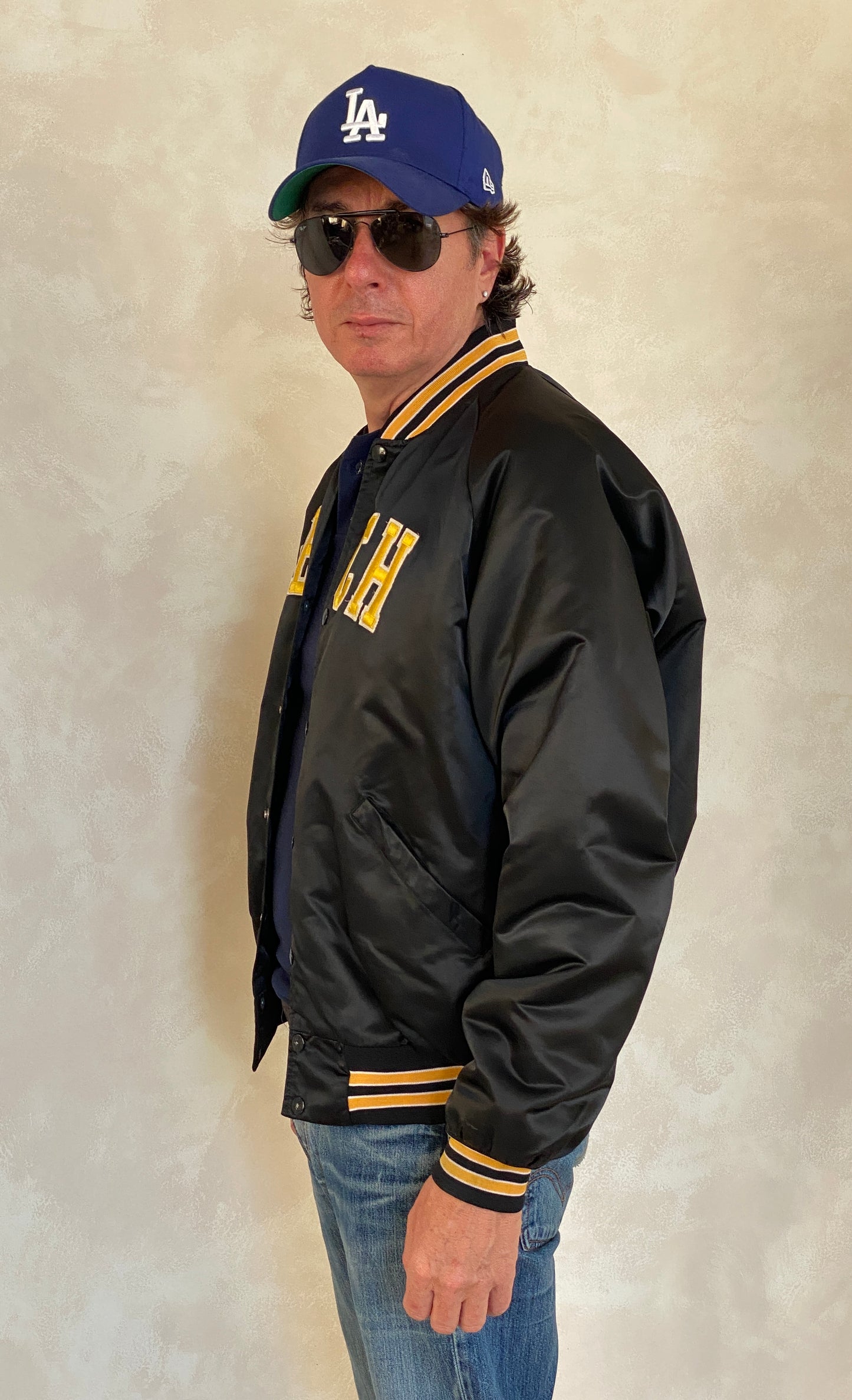 Large . Vintage Tech Satin jacket Made in USA - USA Vintage Bcn
