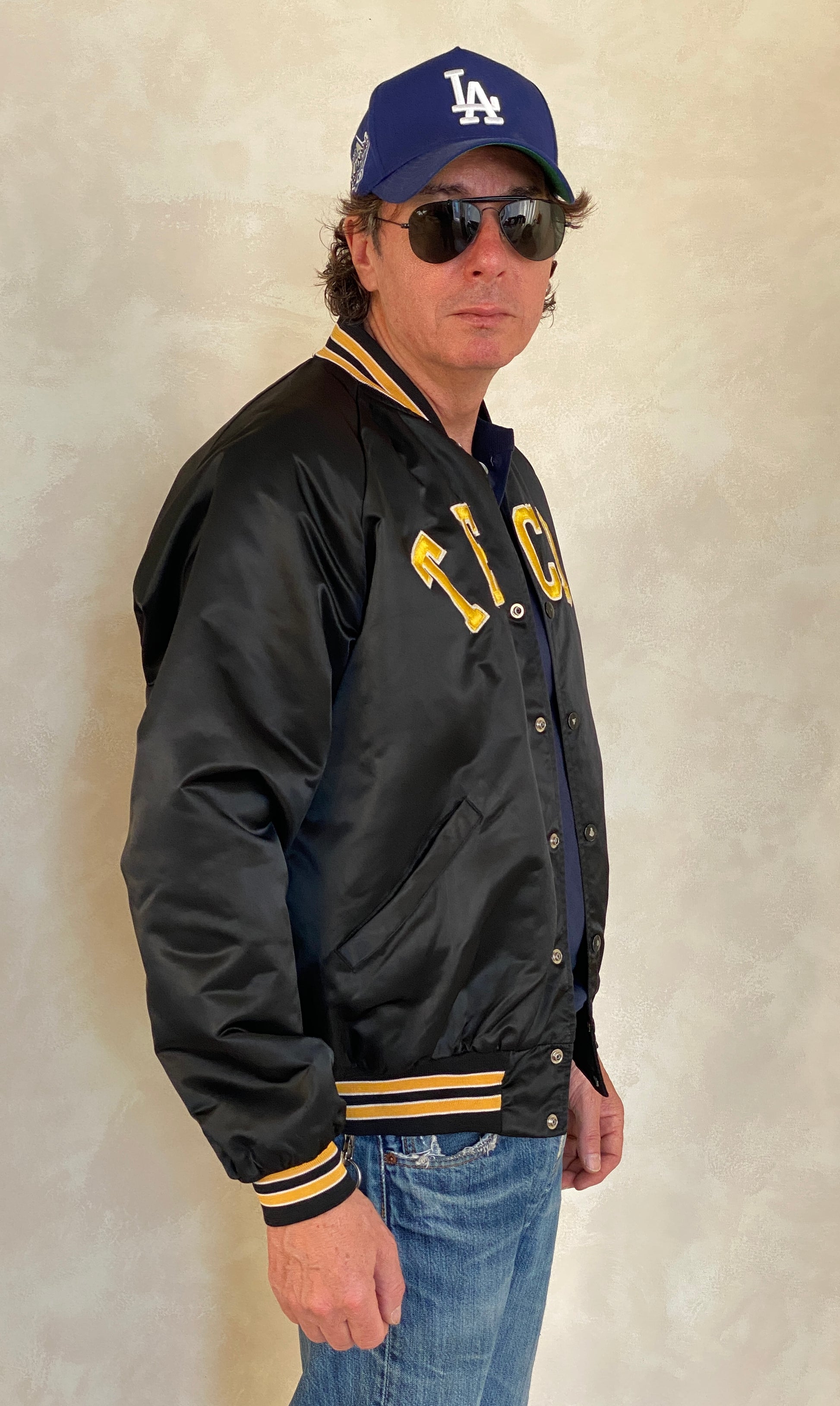 Large . Vintage Tech Satin jacket Made in USA - USA Vintage Bcn
