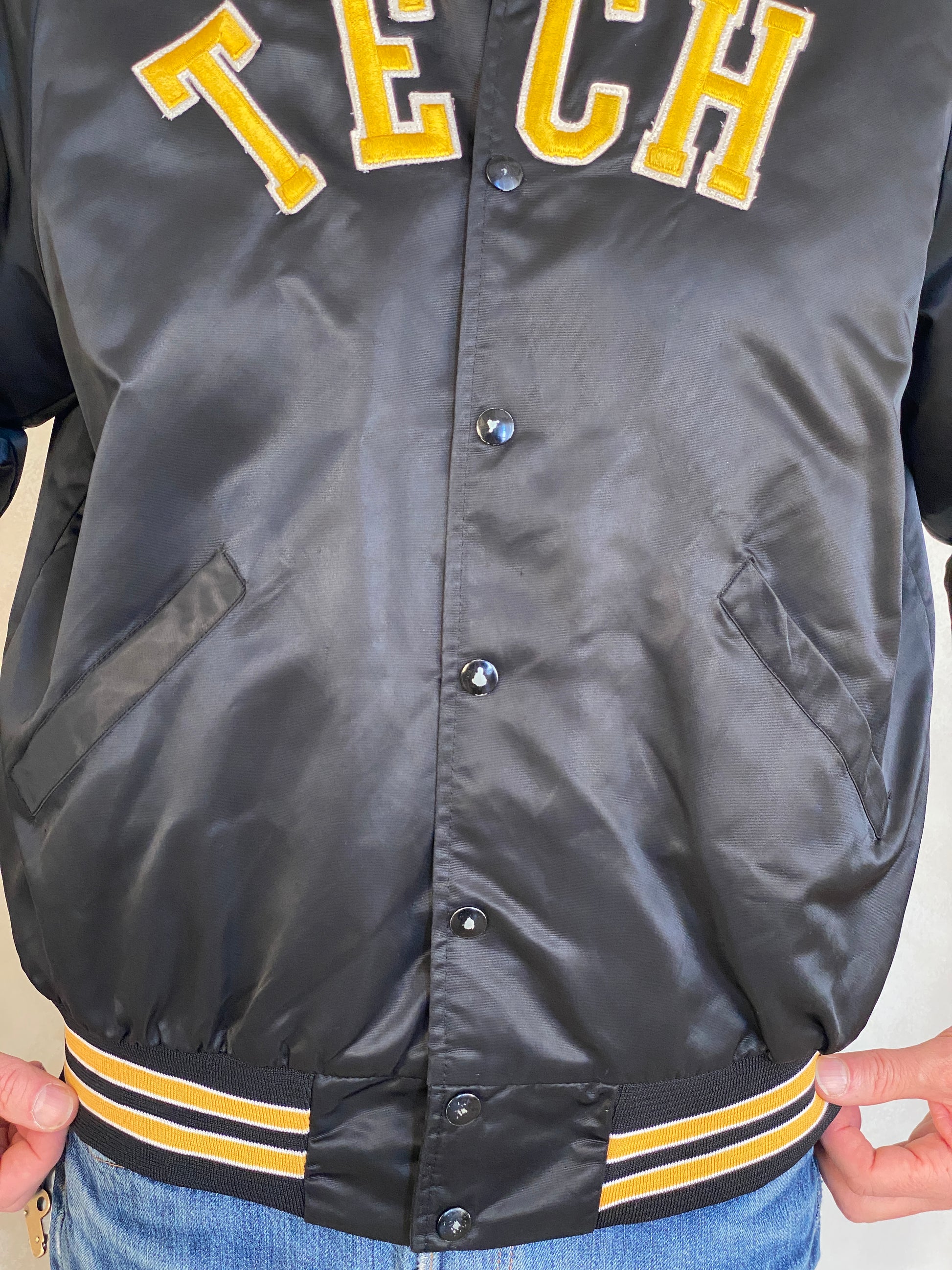 Large . Vintage Tech Satin jacket Made in USA - USA Vintage Bcn