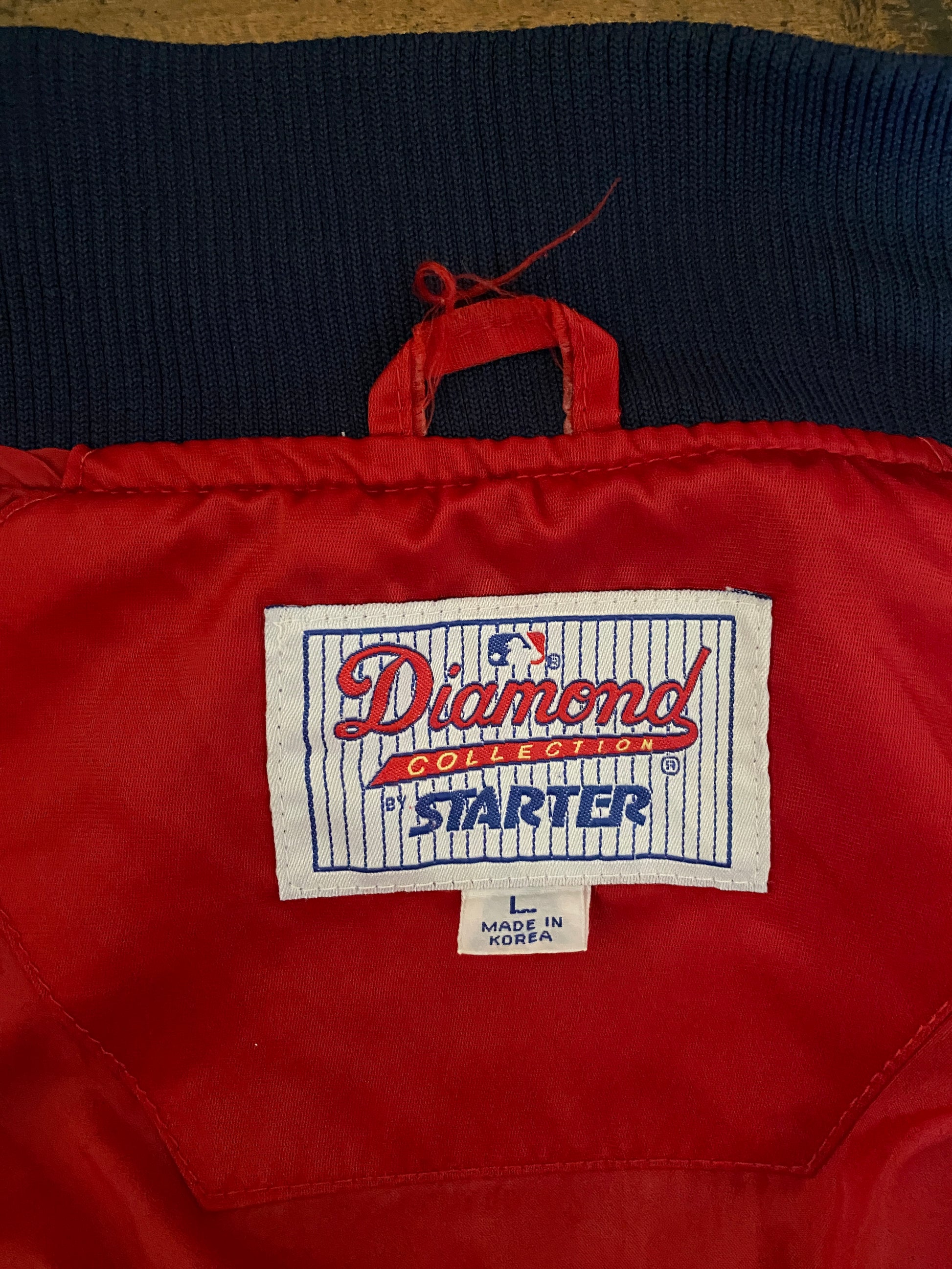 Vintage 1990s Cleveland Indians Starter satin jacket, size large.