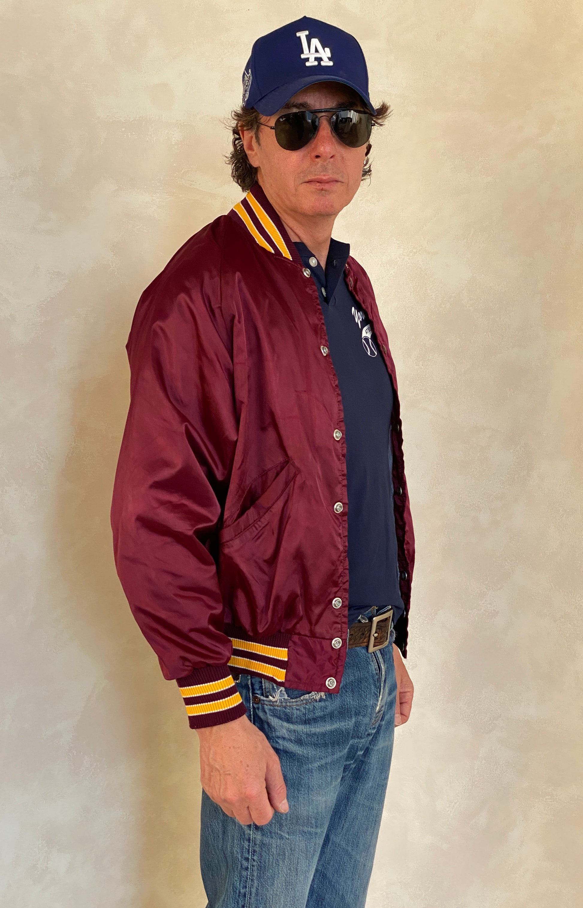 Size Small . Vintage Delong satin jacket Made in USA - USA Vintage Bcn